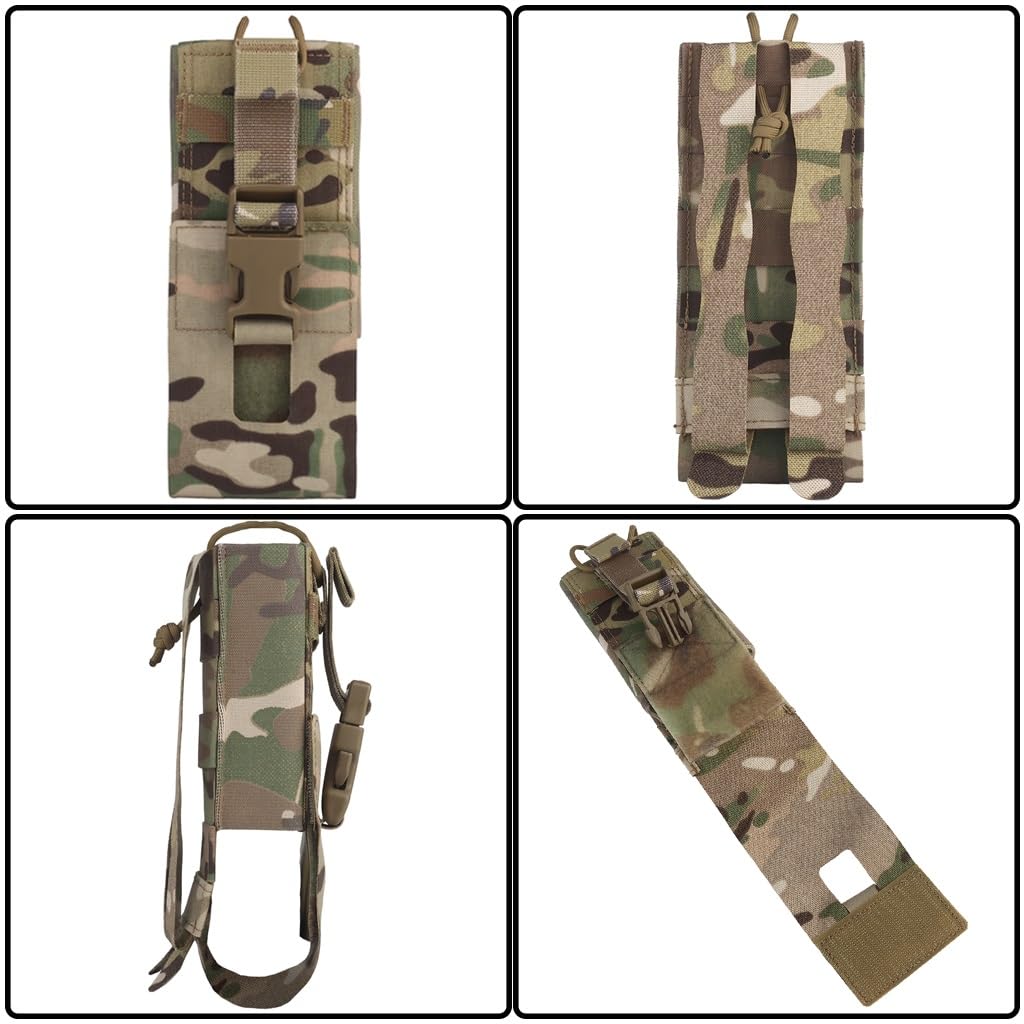 Funda de Radio Universal táctica Bolsa de Radio， MOLLE Ajustable Walkie Talkie Bolsa de Radio Holder para Chaleco táctico, Funda de Nylon para Radio(1PCS-BCP)