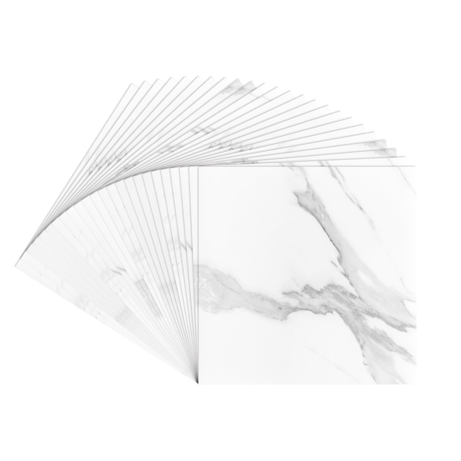 24 Piezas Baldosas Adhesivas Suelo Efecto Mármol Blanco Suelo Vinilo Autoadhesivo Brillante Vinilo Suelo Cocina Baño Impermeable Suelo Vinilico Click Losetas Autoadhesivas Blanco 30cm x 30cm
