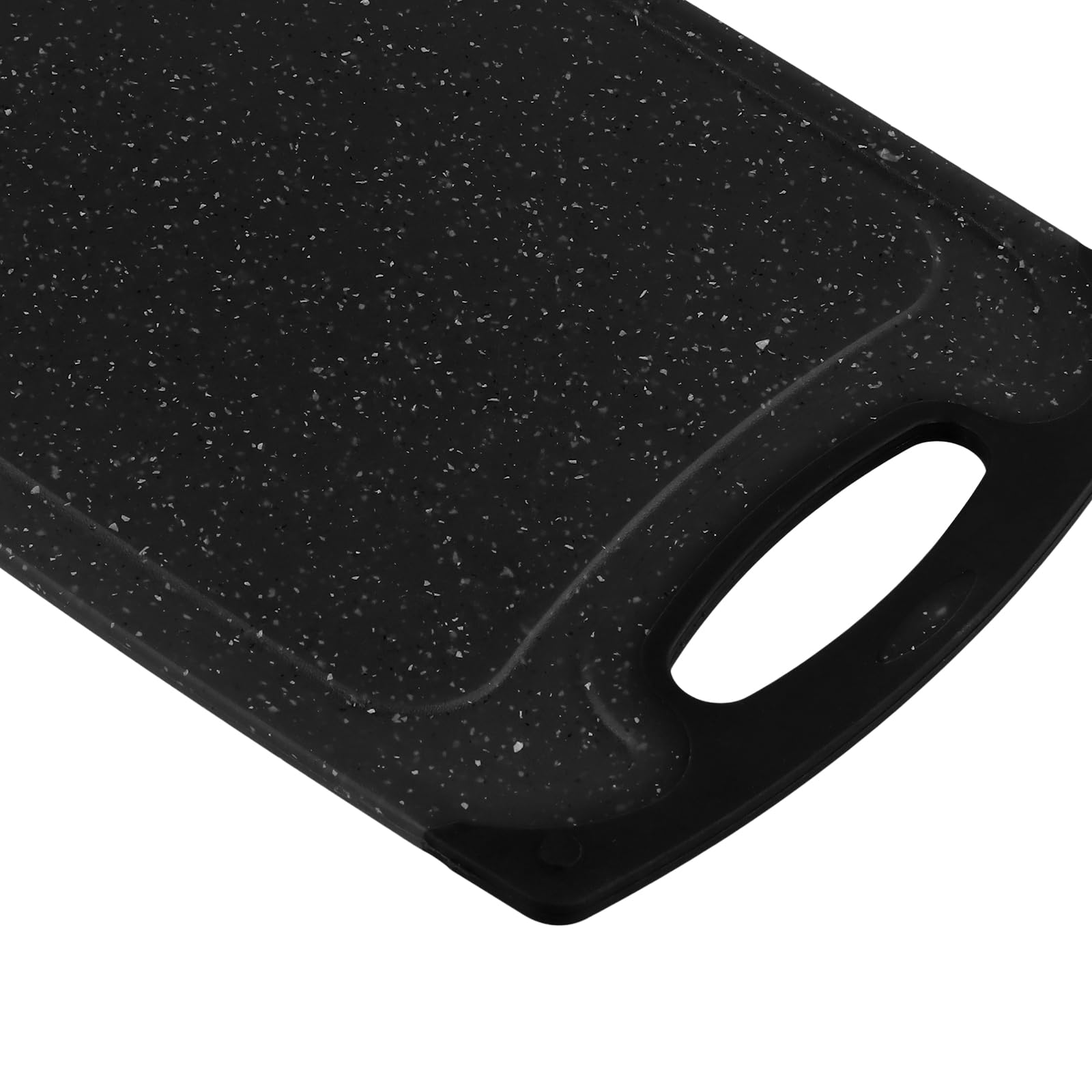 Set di 6 Taglieri in Plastica PP, 35 x 21 cm, con Manico, Nero
