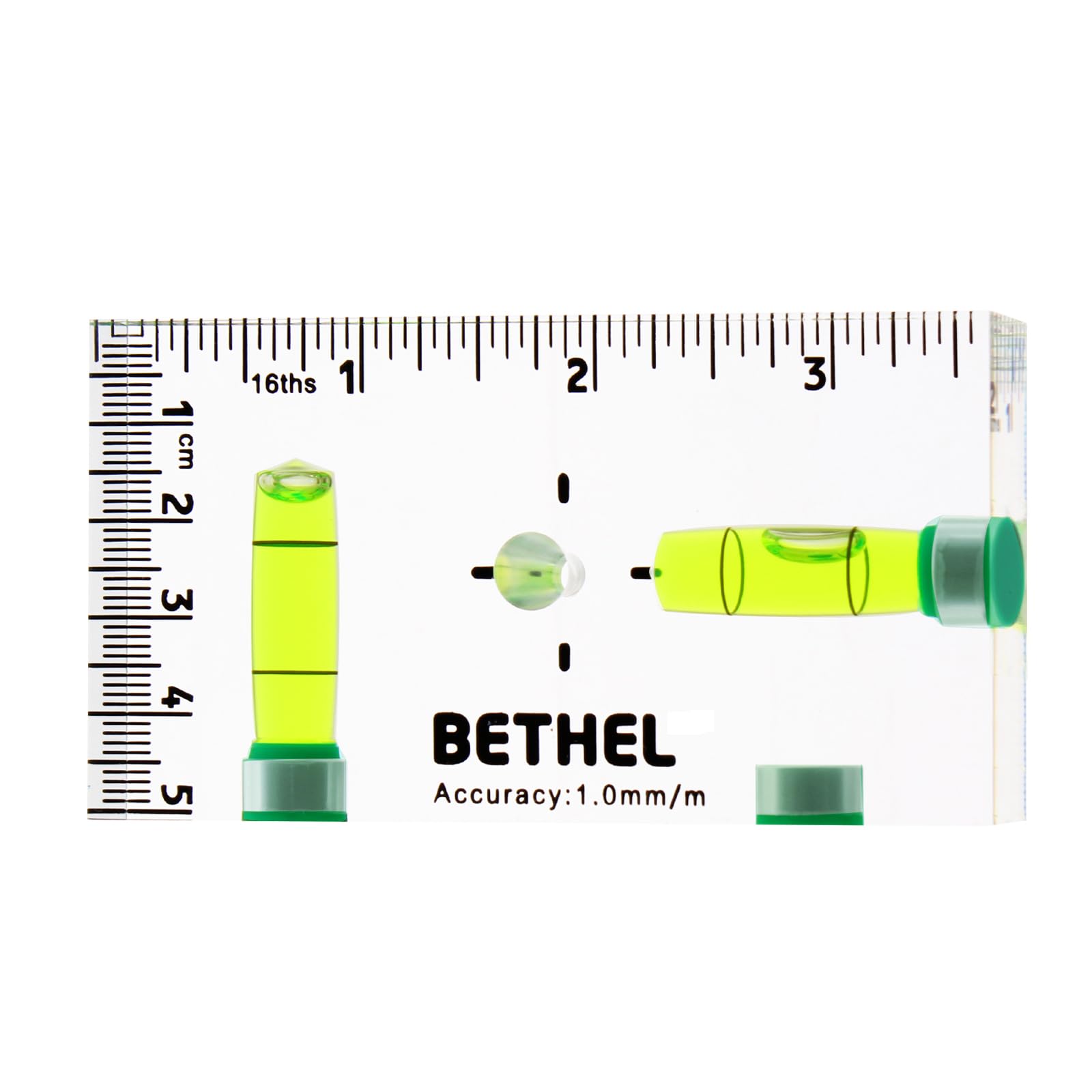 BETHEL 90°/180° Compact Level with Shatterproof Cross-check Magnetic Bubble, Mini Pocket Spirit Level for Picture Hanging Marking Measuring