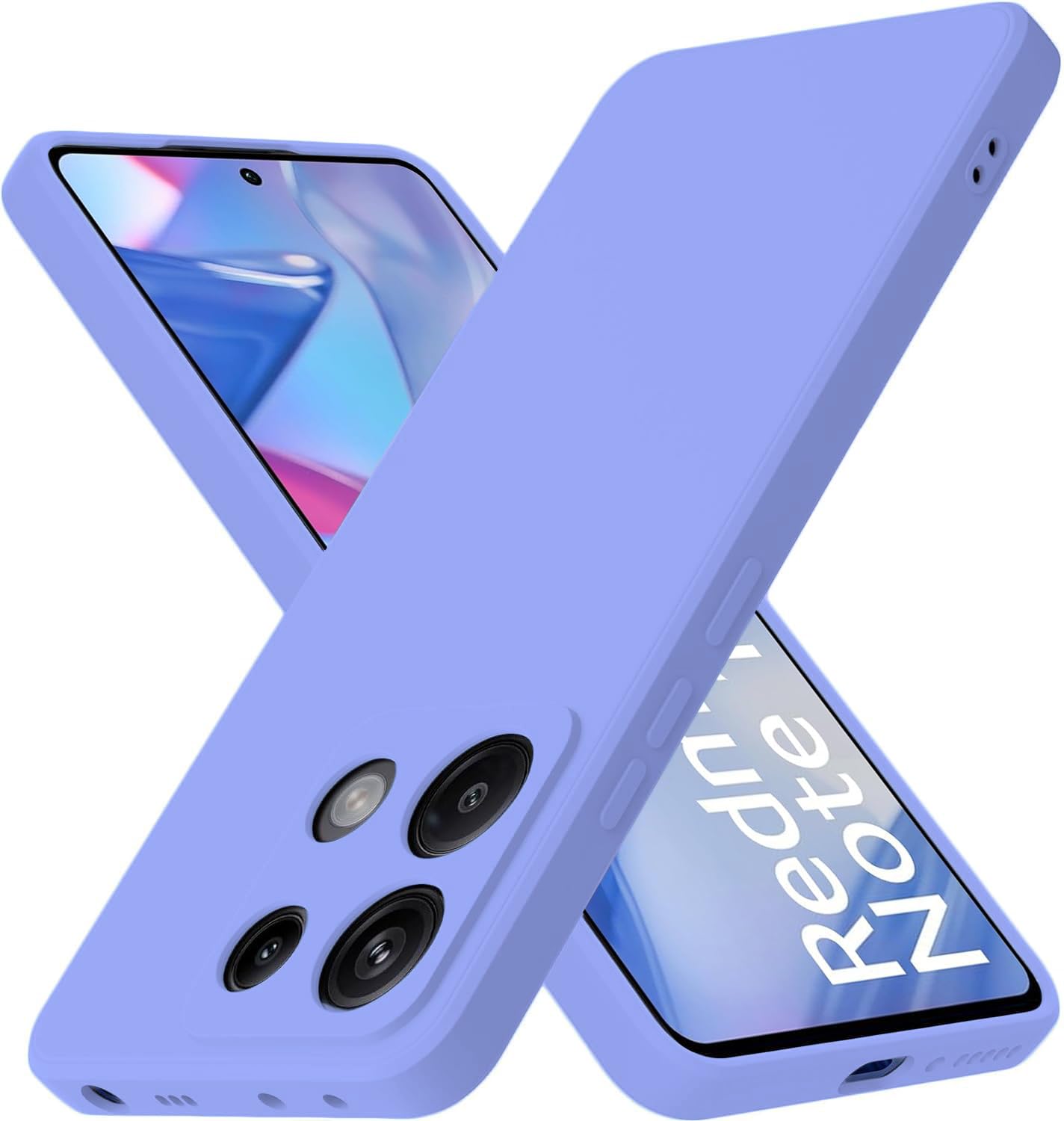 Compatible with Mi Redmi Note 13 5G Back Cover with Upgraded Square Edges for Camera Protection Shockproof Flexible Matte Liquid Silicone Mobile Phone Case (Purple)