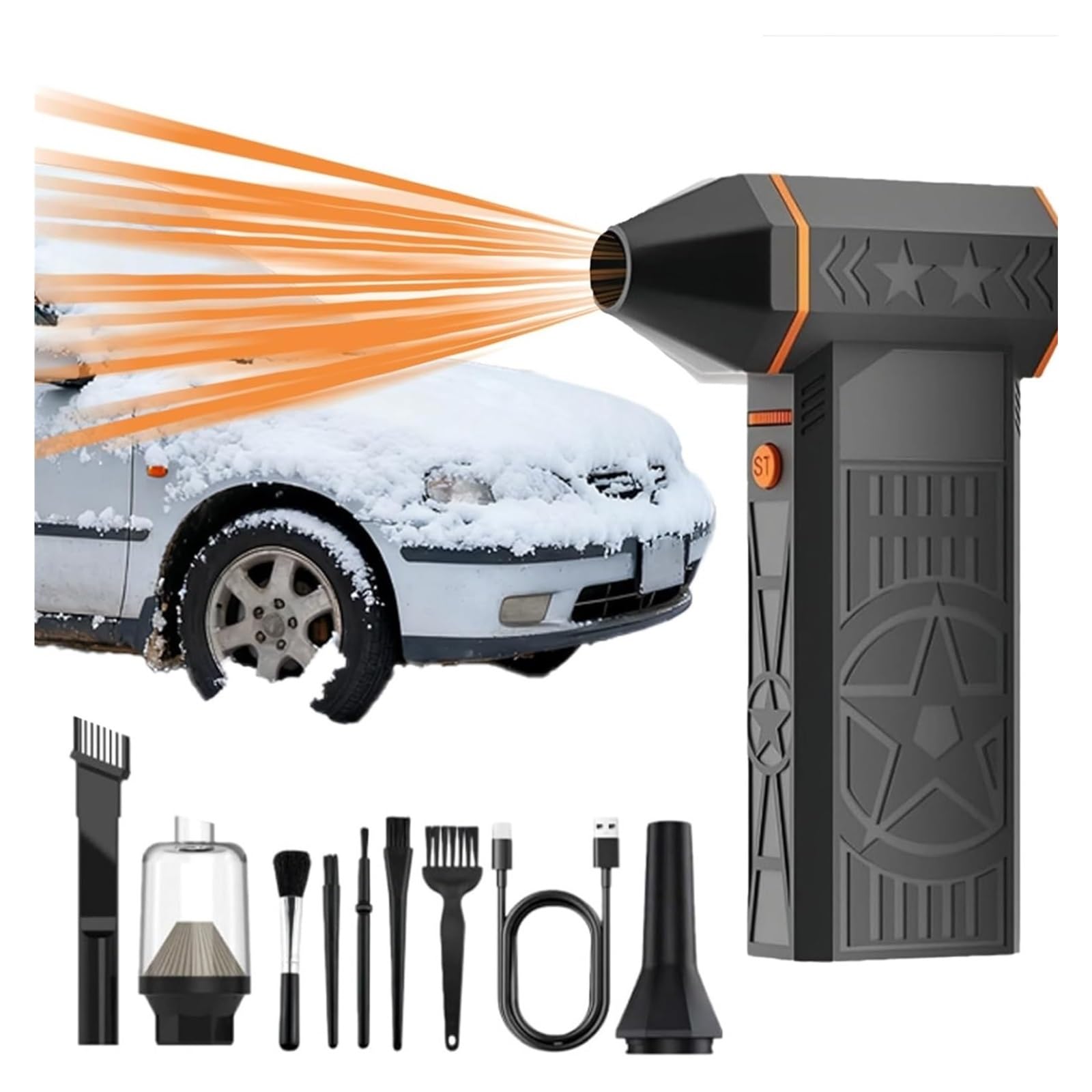Souffleuse à Neige Thermique 5000 W améliorée (2026), souffleur d'air Chaud Portable, avec Technologie de Turbine Efficace, for Le dégivrage du Pare-Brise et Le déneigement.