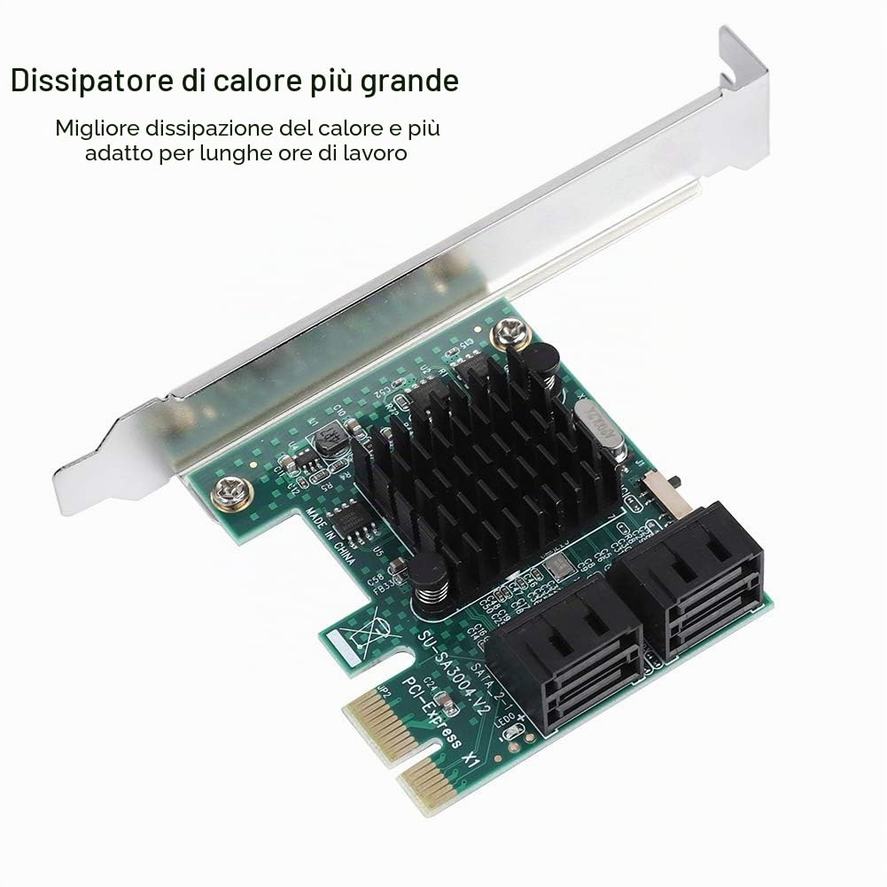 Scheda di espansione SATA 3.0 Adattatore per scheda di espansione 3 porte PCIE a SATA 3.0 a 6 porte