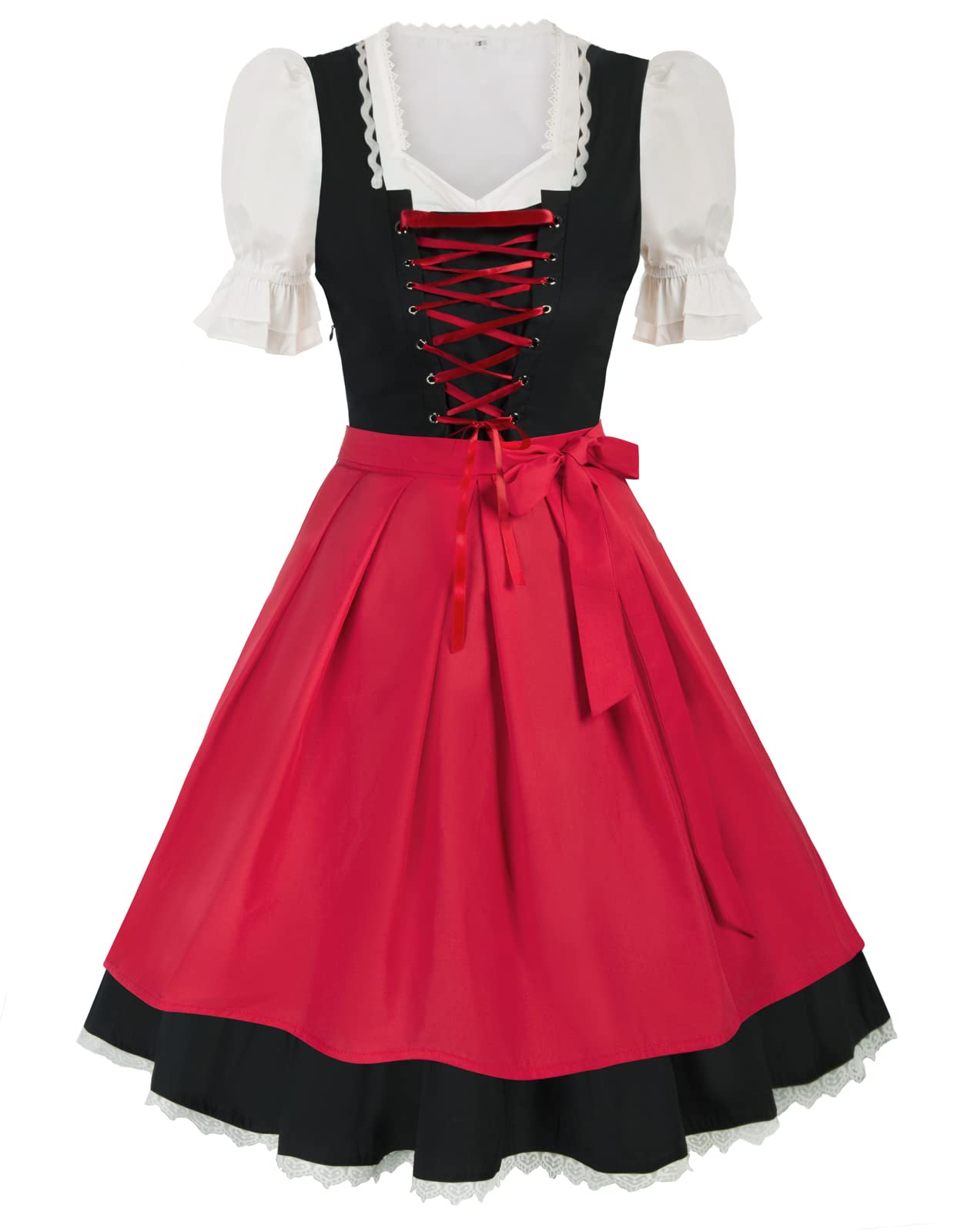 KANCY KOLEWomen's German Dirndl Dress Bavarian Oktoberfest Costumes 3 Pieces