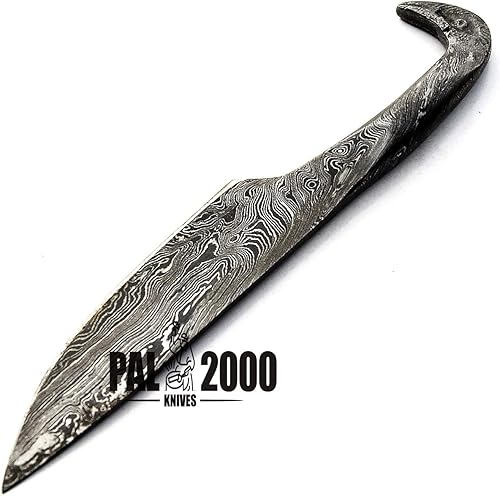 Miniatura 5 de PAL 2000 KNIVES Cuchillo de caza de hoja fija de acero de Damasco forjado hecho a mano de 9 pulgadas con funda el mejor cuchillo de caza de ciervos