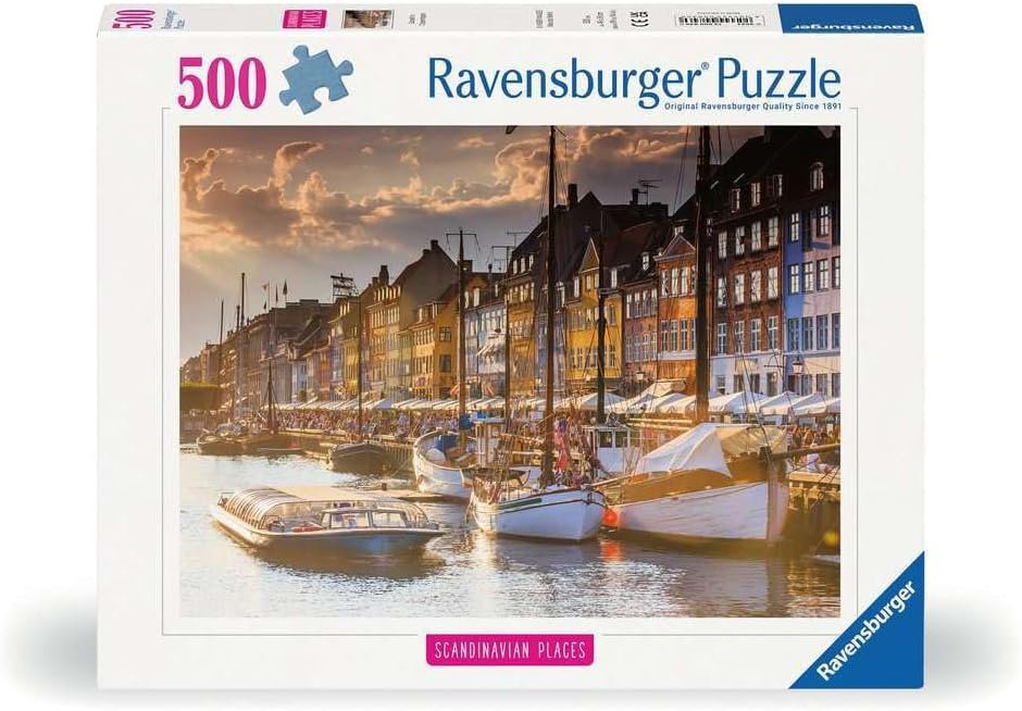 Ravensburger Puzzle 12000846, Scandinavian Places - Sonnenuntergang in Copenhagen - 500 Teile Puzzle für Erwachsene und Kinder from 12 Years