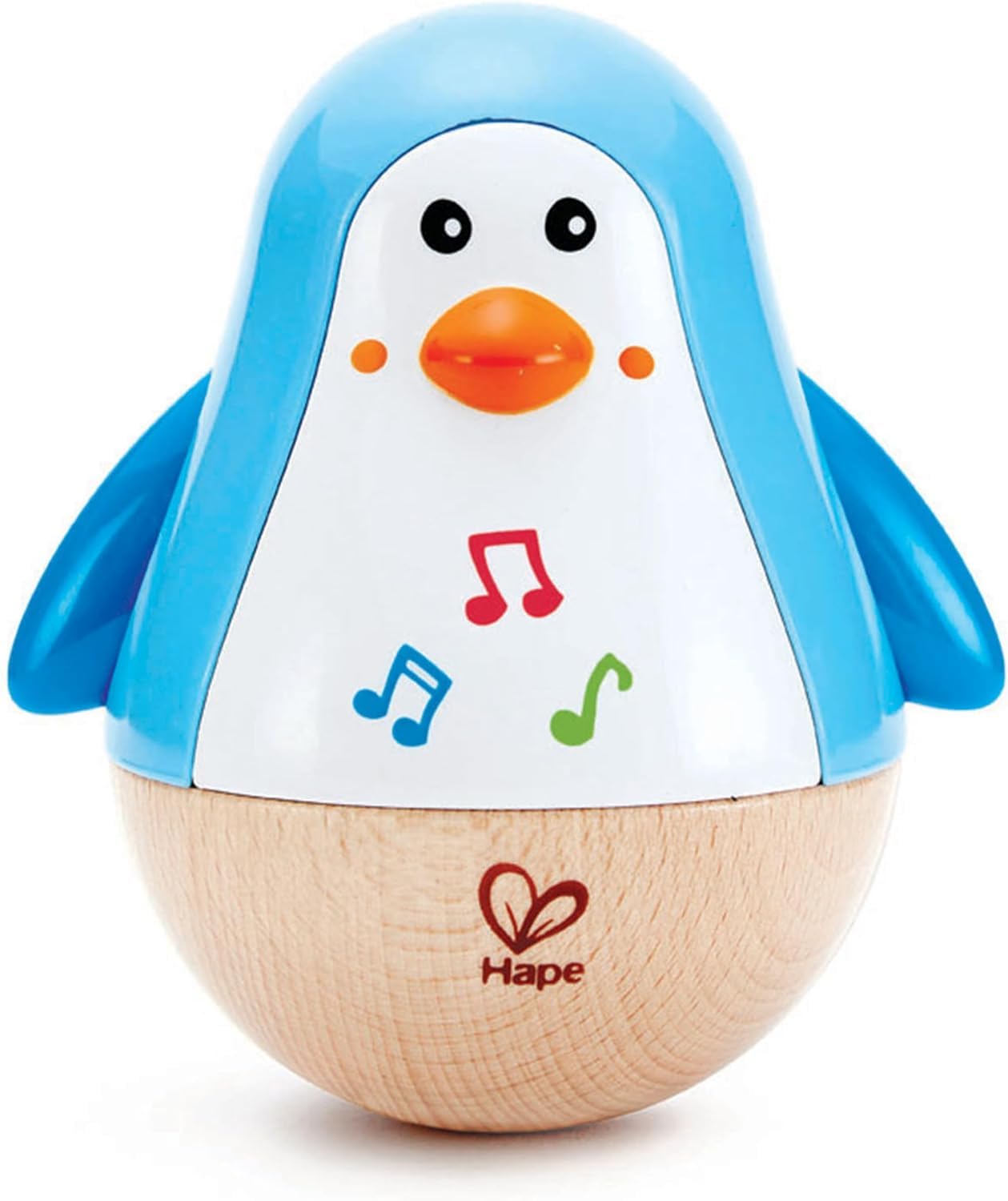 Hape E0331 - Stehauf-Pinguin, Stehaufmännchen mit Klang, blau, ab 6 Monaten & E0330 Saugnapf Rasselset