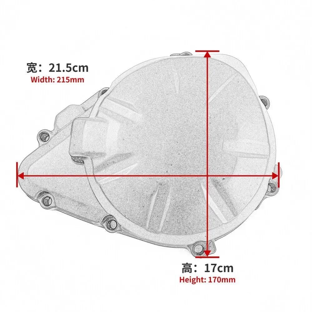Motordeckel Für Kawasaki Für Z900 ABS 2017 2018 2019 2020 2021 2022 Motorrad Linke Kurbelgehäuse Stator Motor Abdeckung Motorschutzabdeckung(Schwarz)
