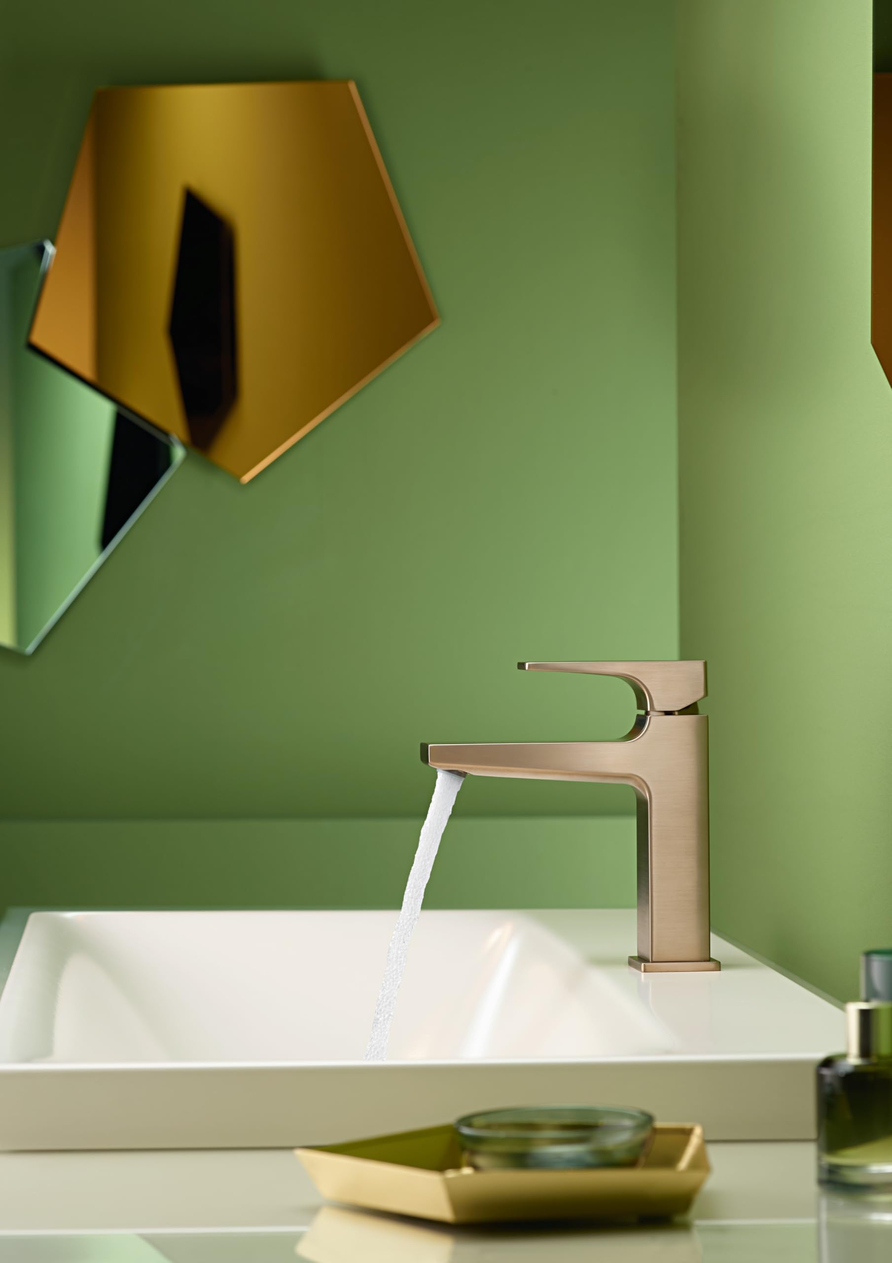 hansgrohe Metropol Mitigeur de lavabo 110 poignée manette, bonde Push-Open, bronze brossé, 32507140