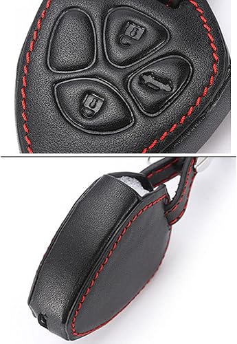 Miniatura 3 de Para Toyota Corolla 2007 2008 2009 2010-2013 Negro Cuero Sintético 3 Botones Control Remoto Llavero Funda Protector con Llavero
