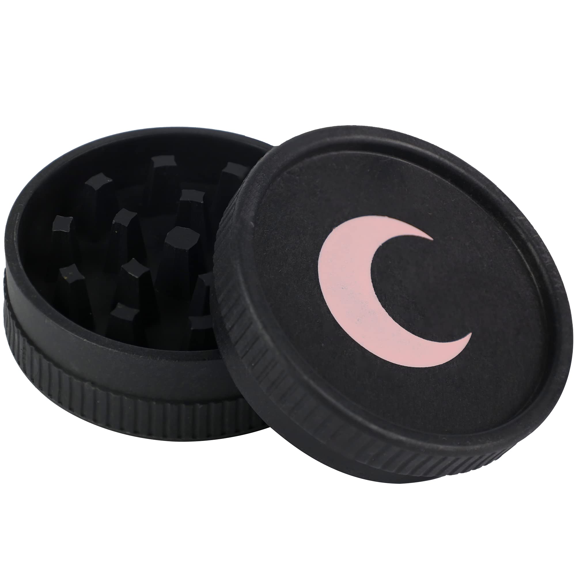 Brando Moon 2 inch Bio Black Small Crusher - 2 Piece Small Kitchen Cute Crusher with Moon - Made from Plants - Eco Friendly Low Carbon Kitchen Tool