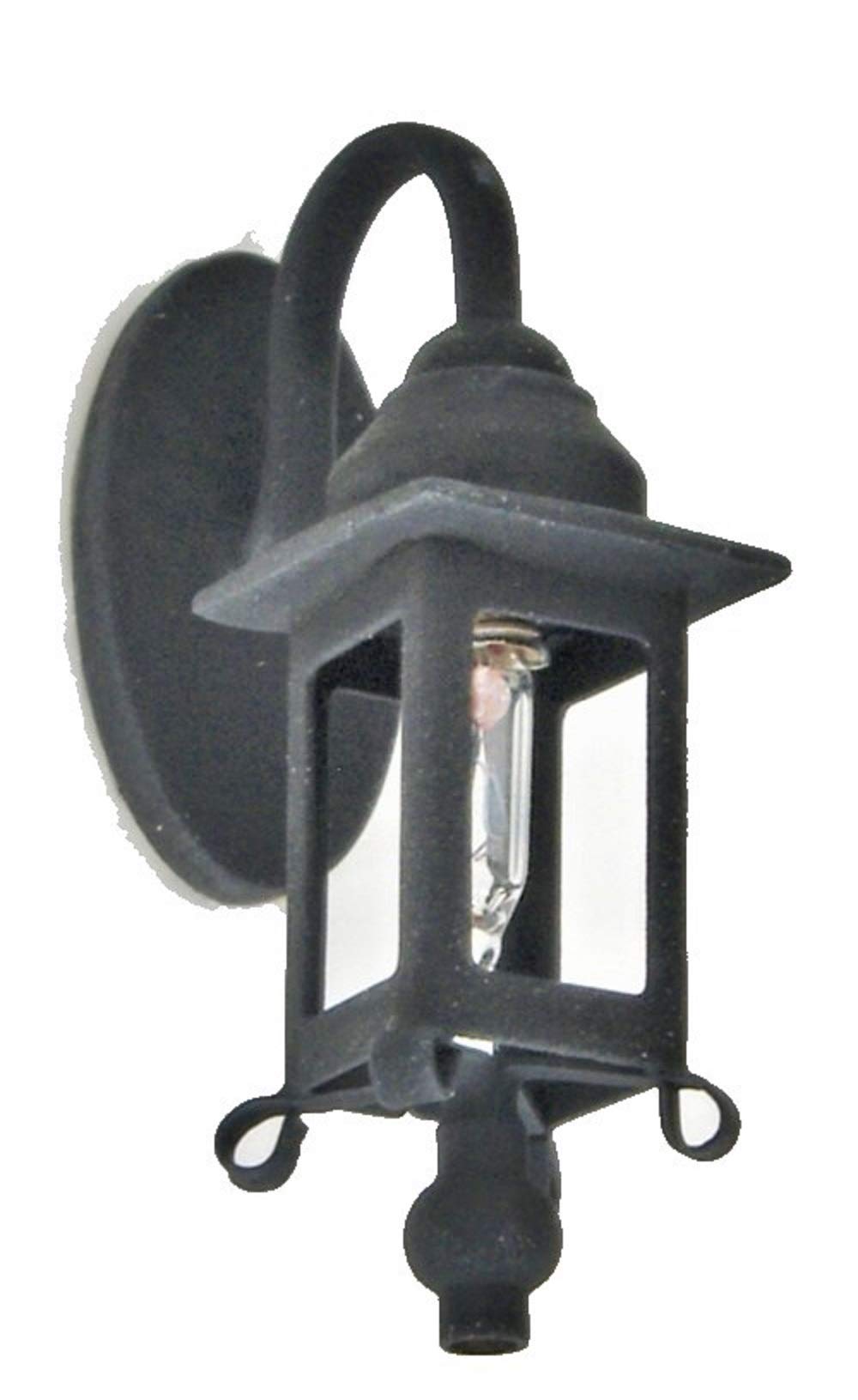 Melody Jane Dolls House Black Carriage Coach Lamp Ornate Hanging Outside Wall Light Electric