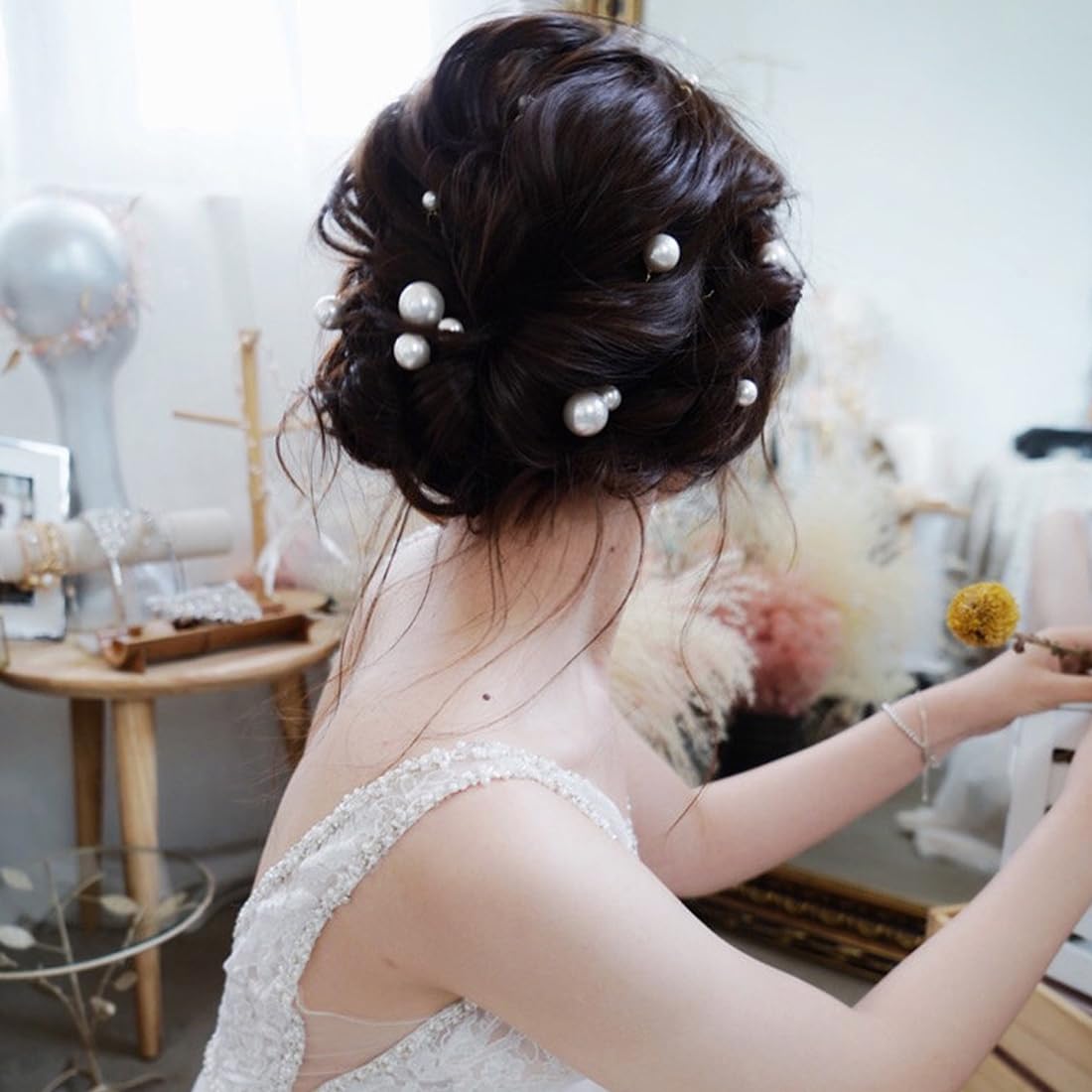18 Stück Perlen & Strass Haarnadeln Für Hochzeit – U-Form, Für Braut, Brautjungfern & Blumenmädchen