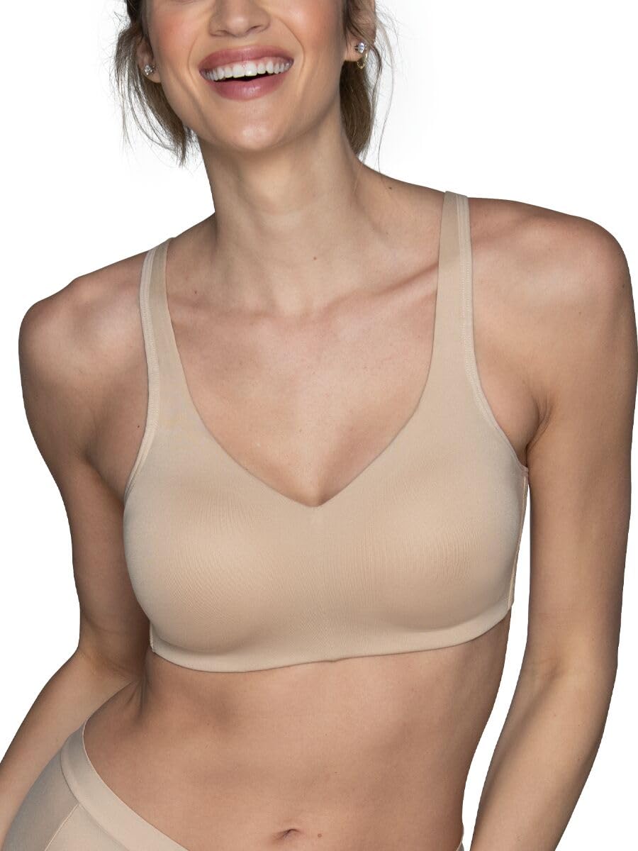 Vanity FairWomen’s Beyond Comfort Full Figure Wireless Bra, Seamless Back, Lightly Lined Cups up to DD