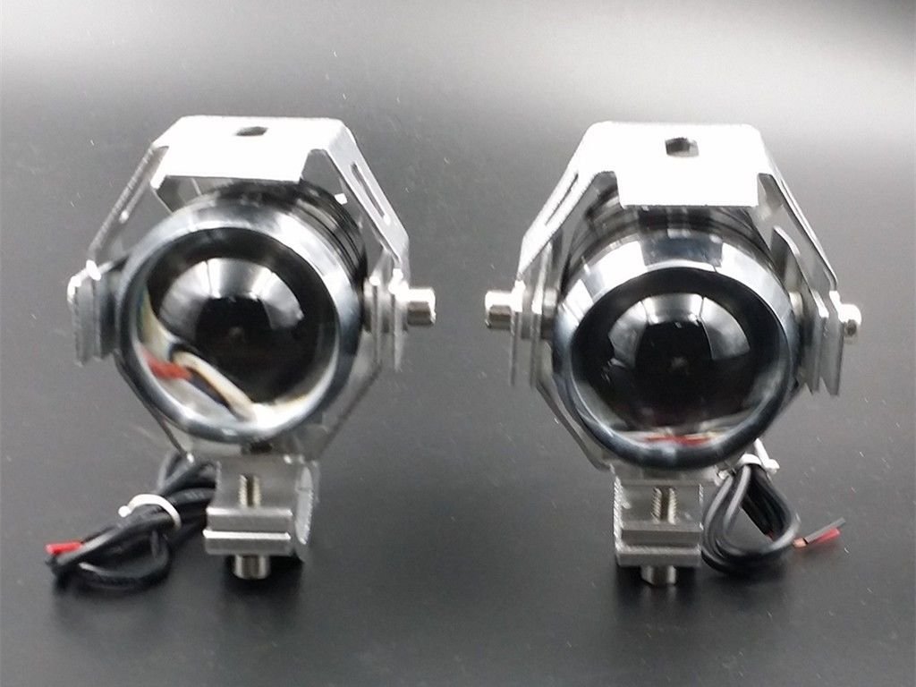 Sliver 2 X LED Spot Work Driving Fog Light For Harley Honda Kawasaki Suzuki Yamaha Sportster 883 Clubman BMW