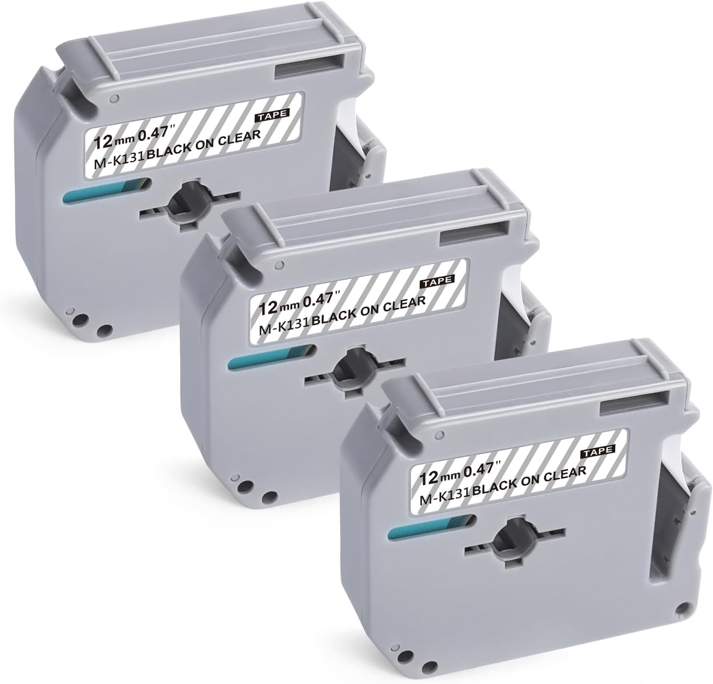 P Touch M Tape Black on Clear Replace with Brother M Tape Clear P Touch PT-M95 PT-65 PT-70BM PTM95 M131 M-131 M-K131s Label Tape for Brother PT-45 PT-70 PT-90 Label Maker, 3-Pack