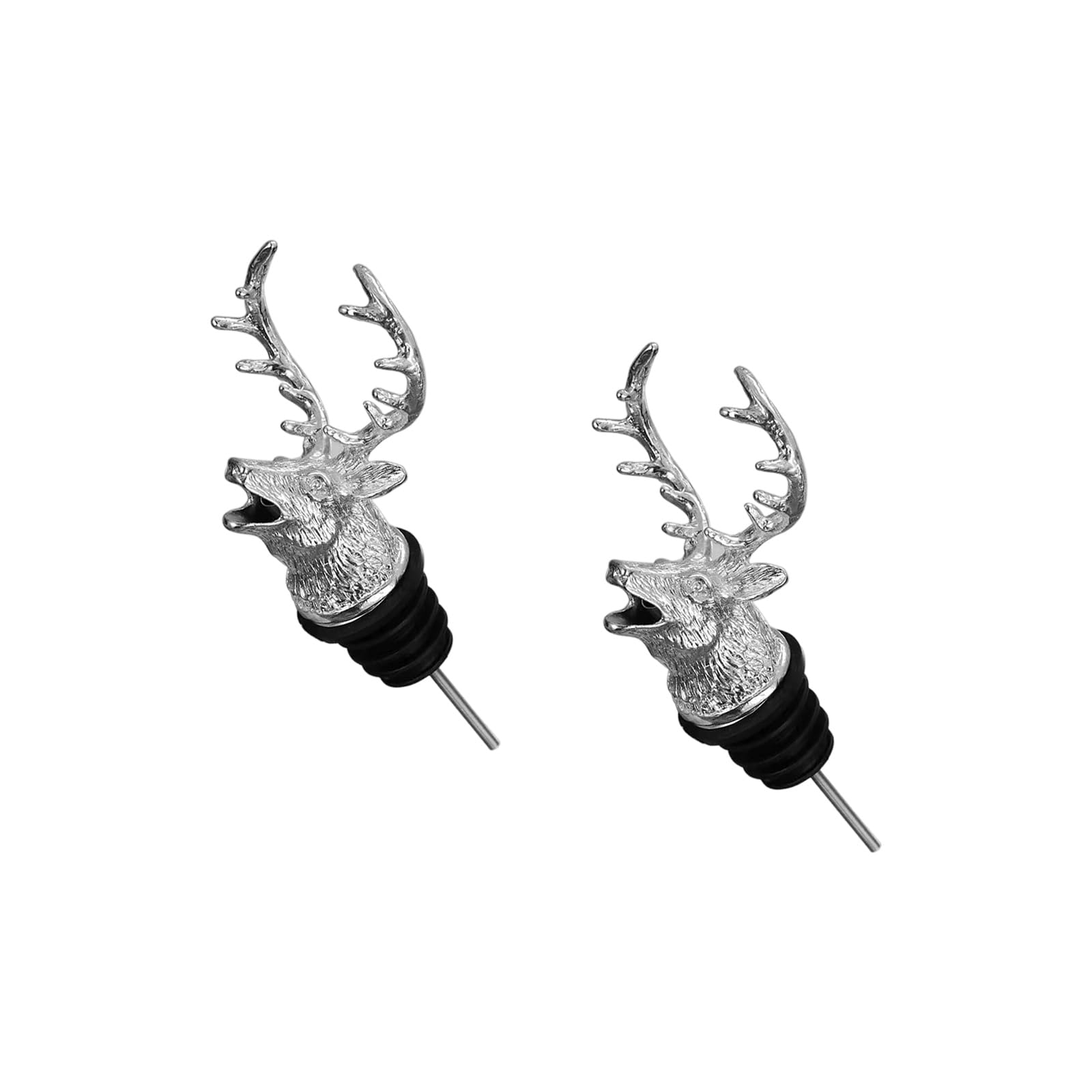 Lerpwige 2 Piece Leak Resistant Pourer Deer Head Shape Wine Liquor Bottle Pour Spout for Home Entertainment and Gatherings Party Pourer