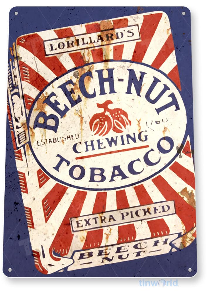 Amazon.com: Tinworld Tin Sign: Beech-Nut Metal Decor Rust Tobacco Cut Dip  Cigar Rustic Shop Store A011 : Home & Kitchen