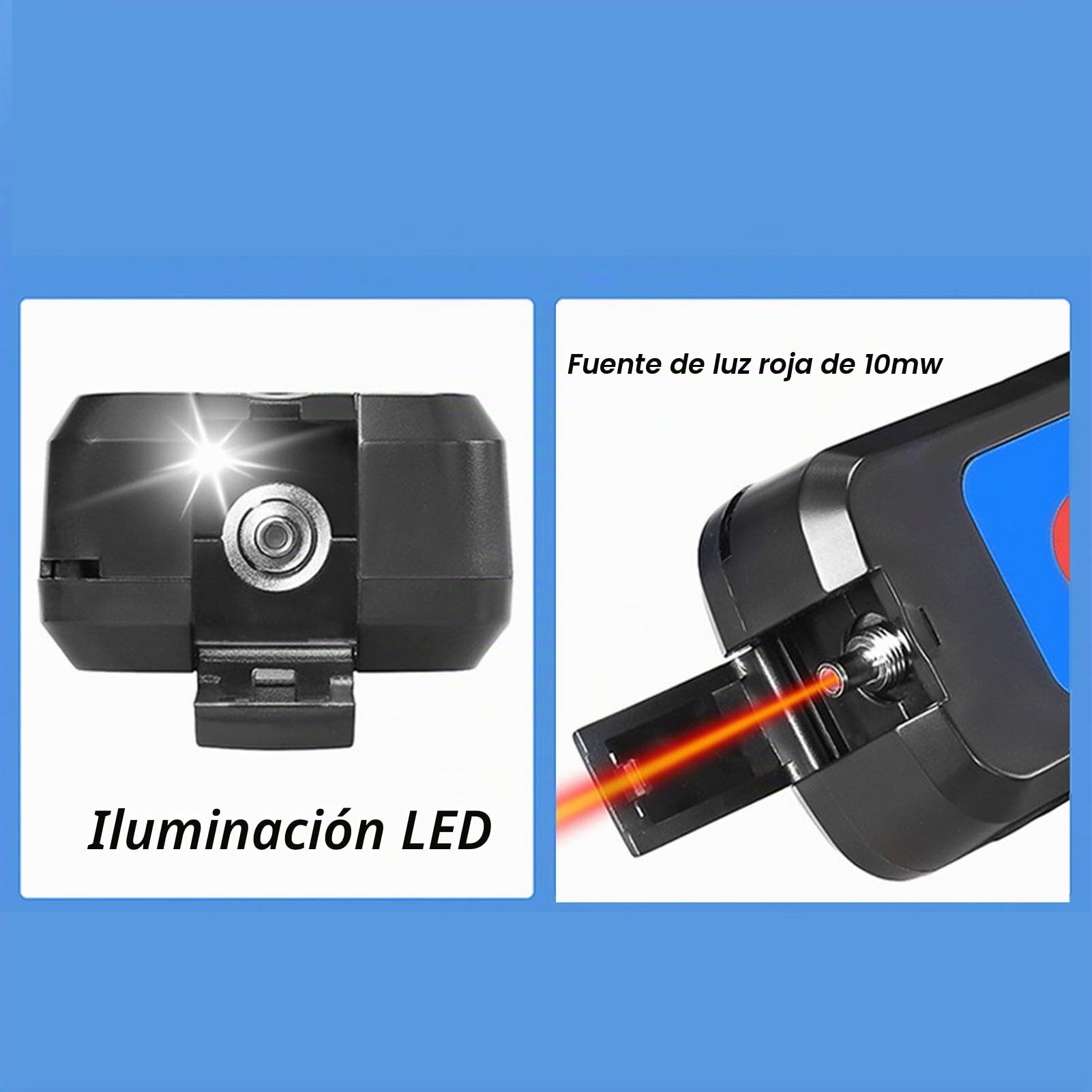 Identificador de Fibra óptica, Rango de Fuente de Luz Roja VFL 270Hz 1KHz 2KHz Probador de Fibra óptica, Aviso de Sonido de Soporte y Dirección de Visualización