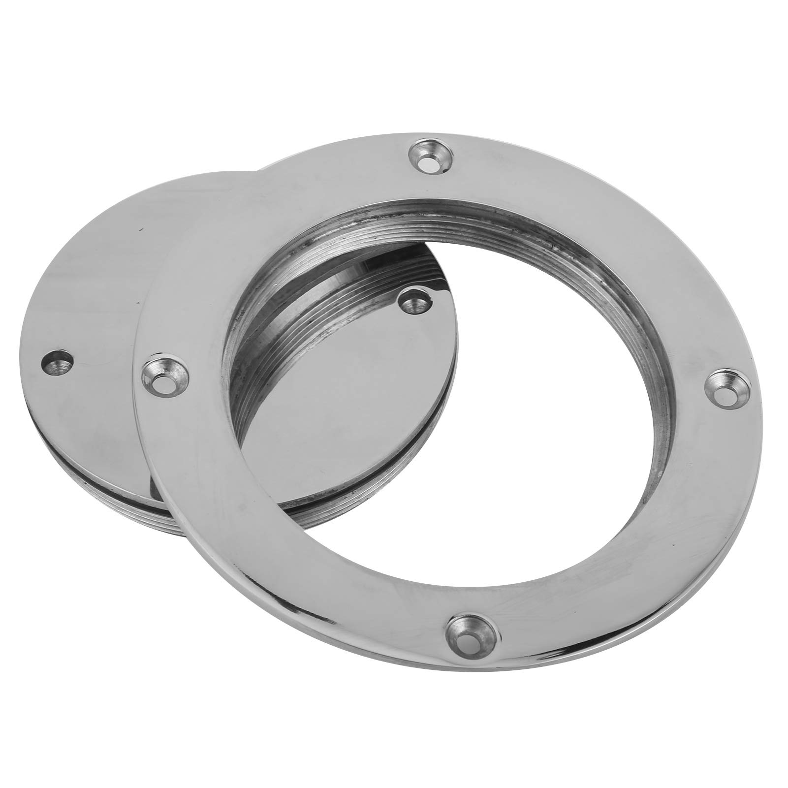 Keenso Piastra di Copertura del Ponte del Portello della Copertura della Piattaforma della Piattaforma dell'Acciaio Inossidabile 316 4 Pollici con Chiave a Foro per Yacht Accessori per Barche e Yacht