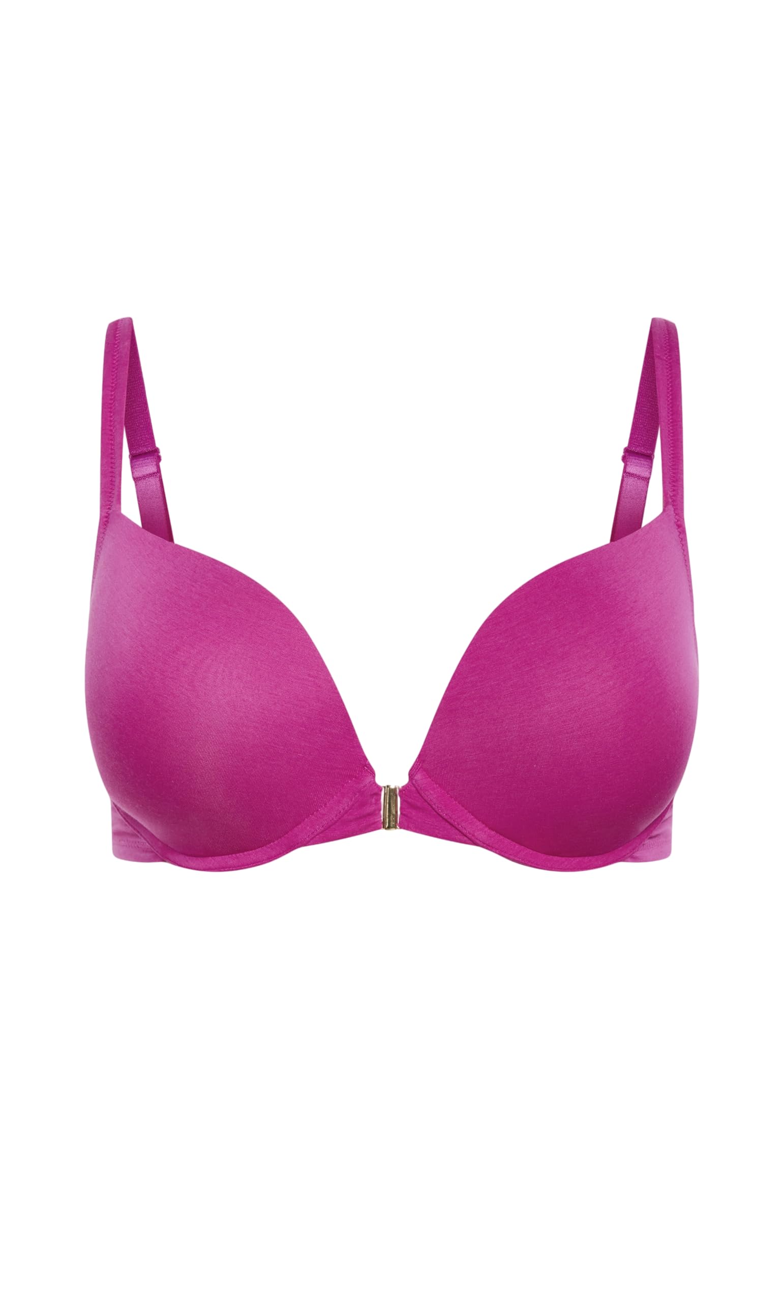 City Chic Women's Bra-Smooth & Chic Front Close Cotton Push Up, Magenta, 44B