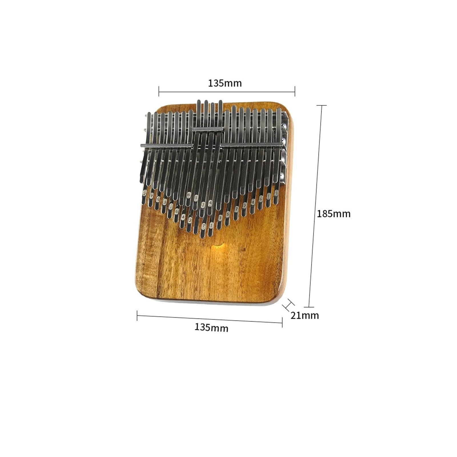 Anfänger-Kalimba Daumenklavier 38 Töne Kalimba 34 21 Chromatische Tonleiter Ganzton Doppelschicht(B major)