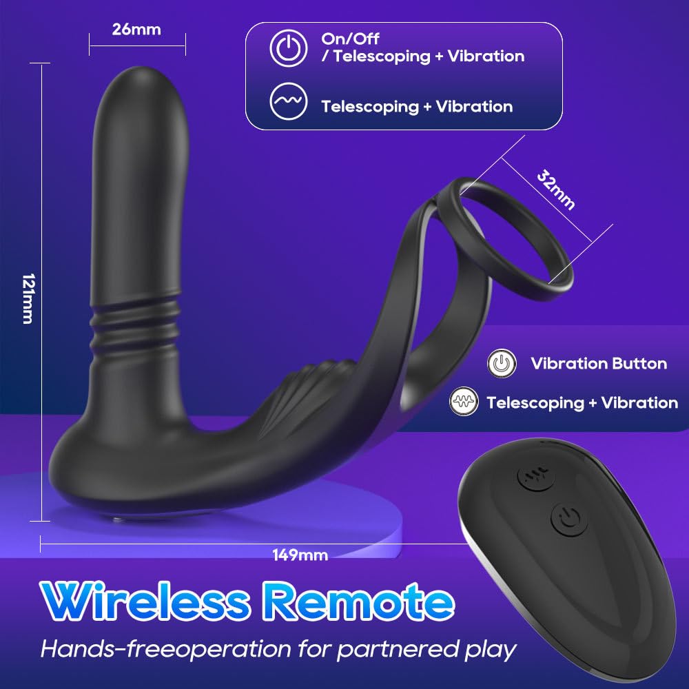 Vibratori, anelli vibranti universali, vibratori con telecomando, massaggiatori, dildo vibranti con 10 modalità, plug anali vibranti