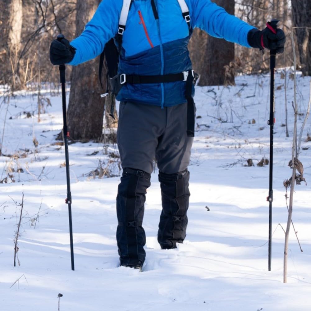 Guêtres de neige réglables pour homme et femme 56 cm | Fond renforcé Hypalon, résistance à l'eau de 6000 mm, tissu anti-déchirure, boucle en métal sécurisée