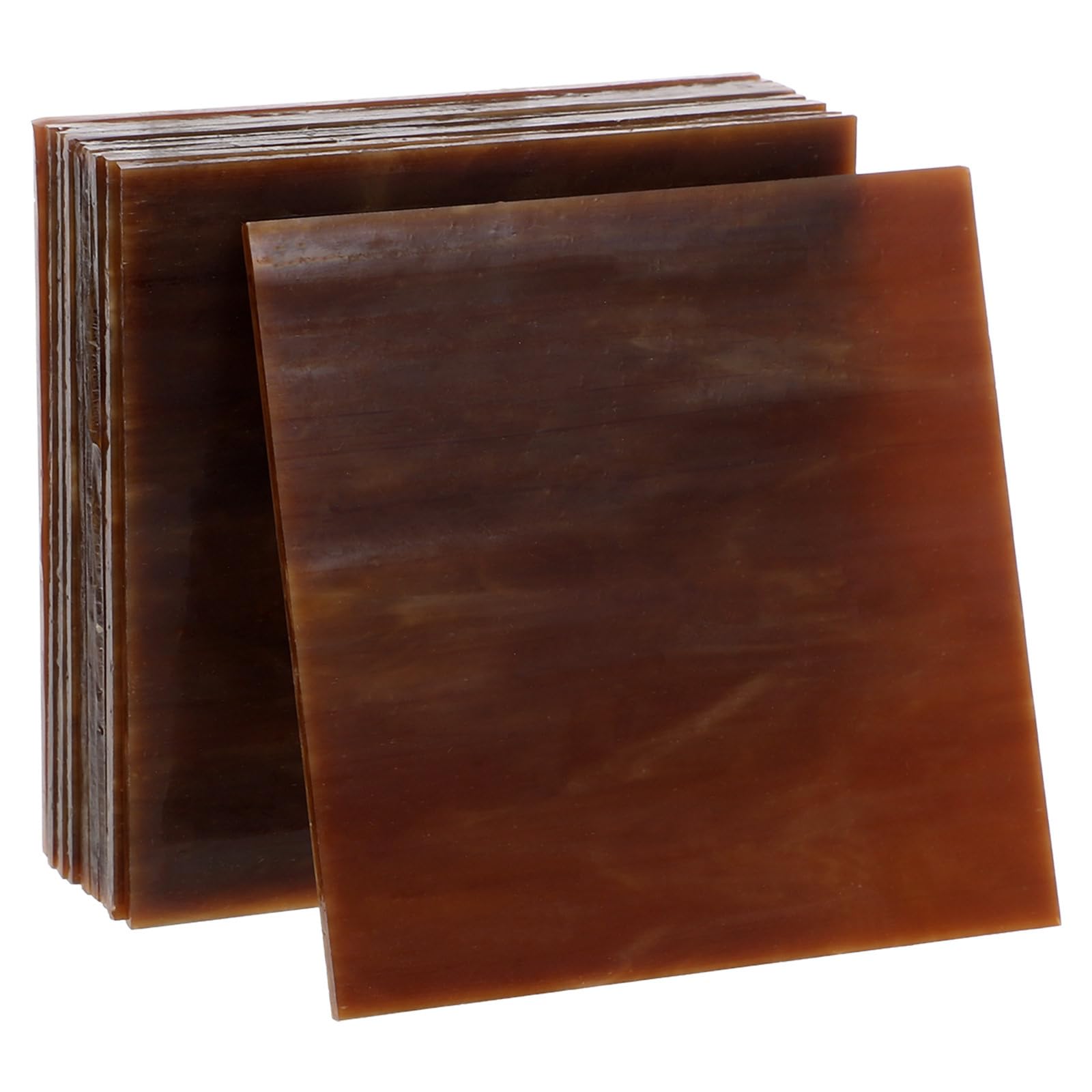 Feuilles de Verre Mosaïque Marron 10 Pièces pour Création Artisanale
