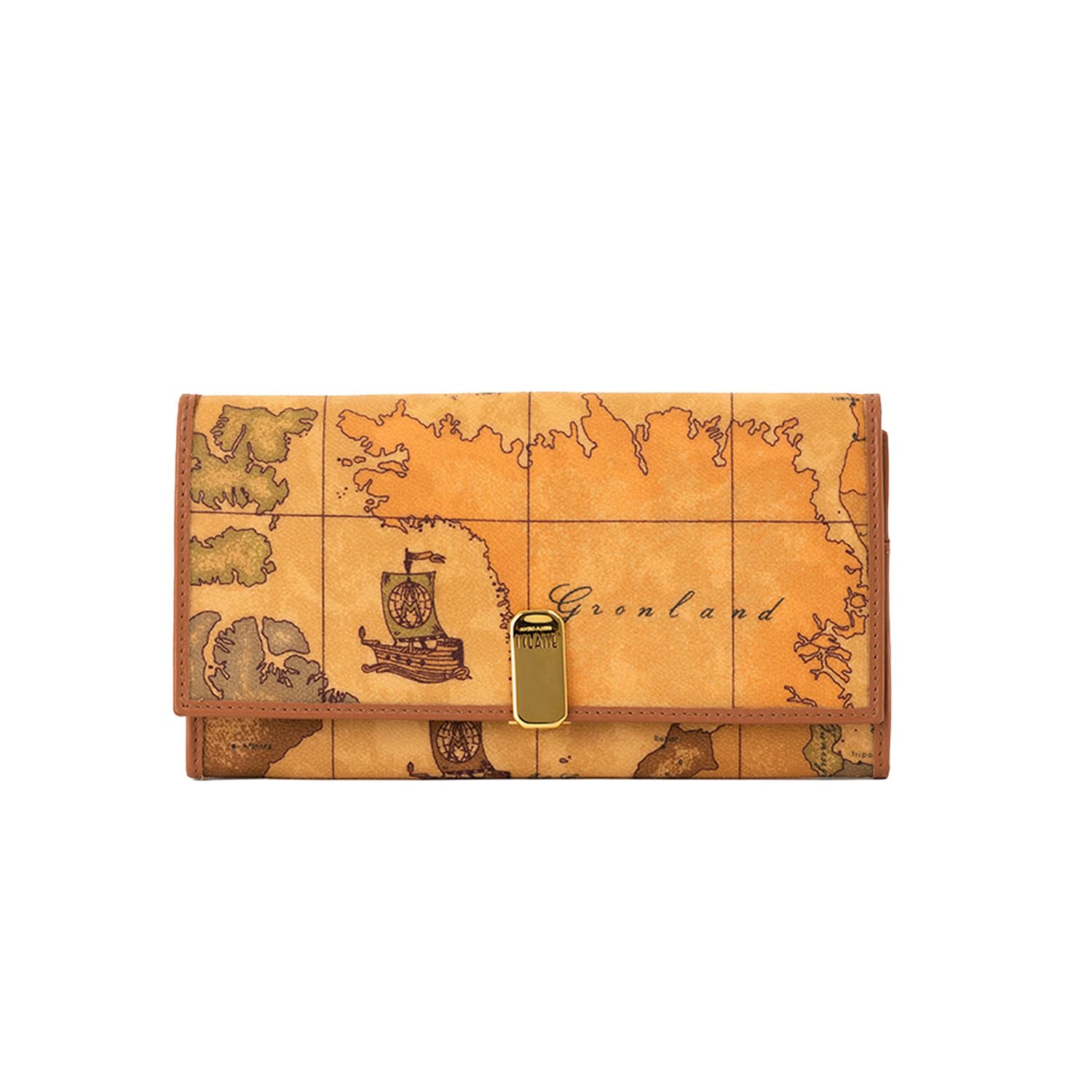 Alviero Martini 1ᴬ Classe, Portafoglio Donna in Pelle a Scomparti, Stampa Geo Classic, Porta Tessere e Portamonete con Zip, Chiusura a Clip