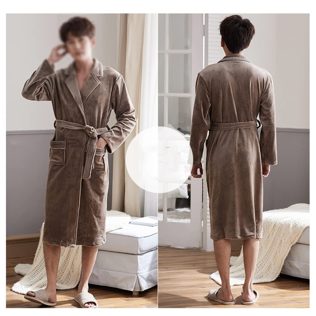 Albornoz de baño para Hombre, Ropa de Dormir, Albornoz, camisón, Batas para el hogar, Ropa de Dormir de baño para otoño e Invierno, Bata de Kimono