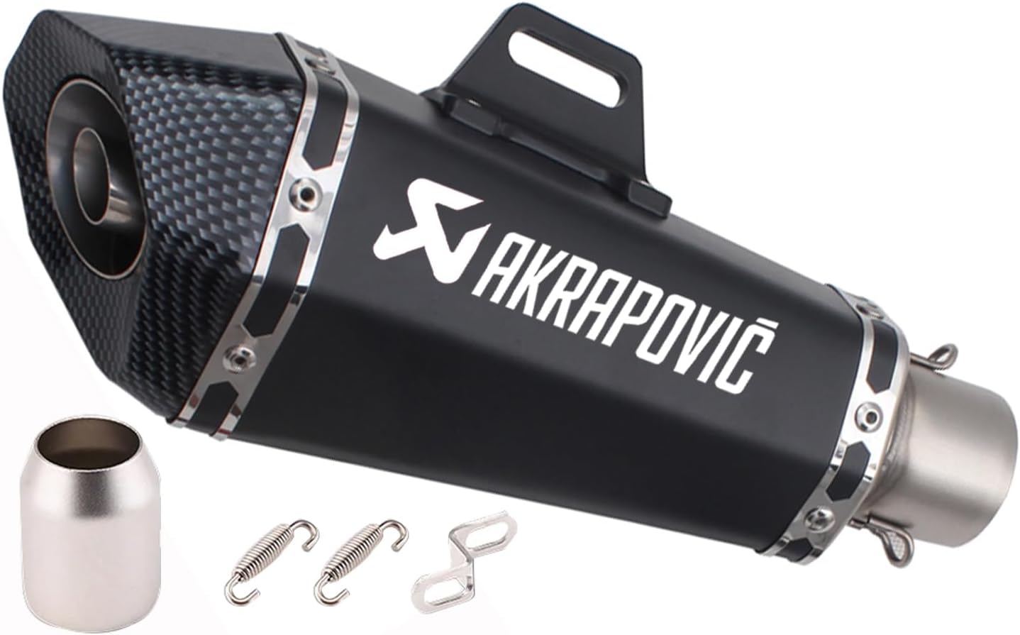 OTOROYS Universal Slip On Exhaust Silencer 36-51mm Muffler Pipe for All Motorcycle (Black Carbon)