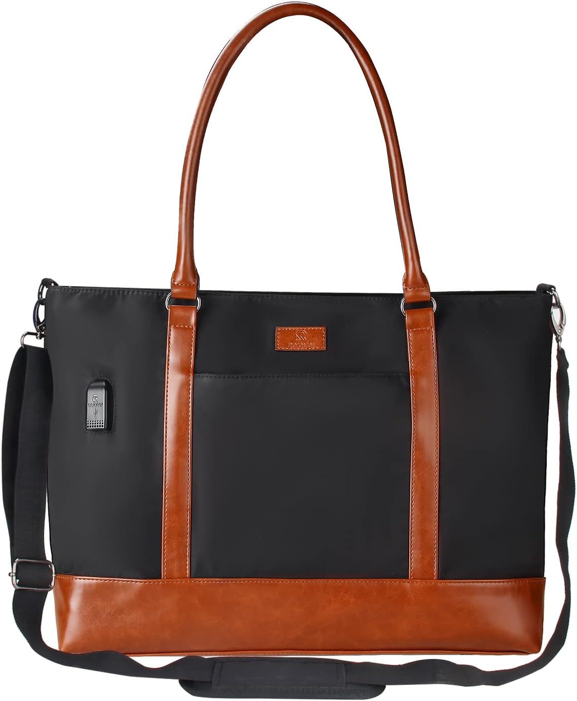 Laptop Tote Bag for Women 17.3 Inch Teacher Tote Bag Waterproof Work Bag with USB Large Handbag Satchel Shoulder Bag