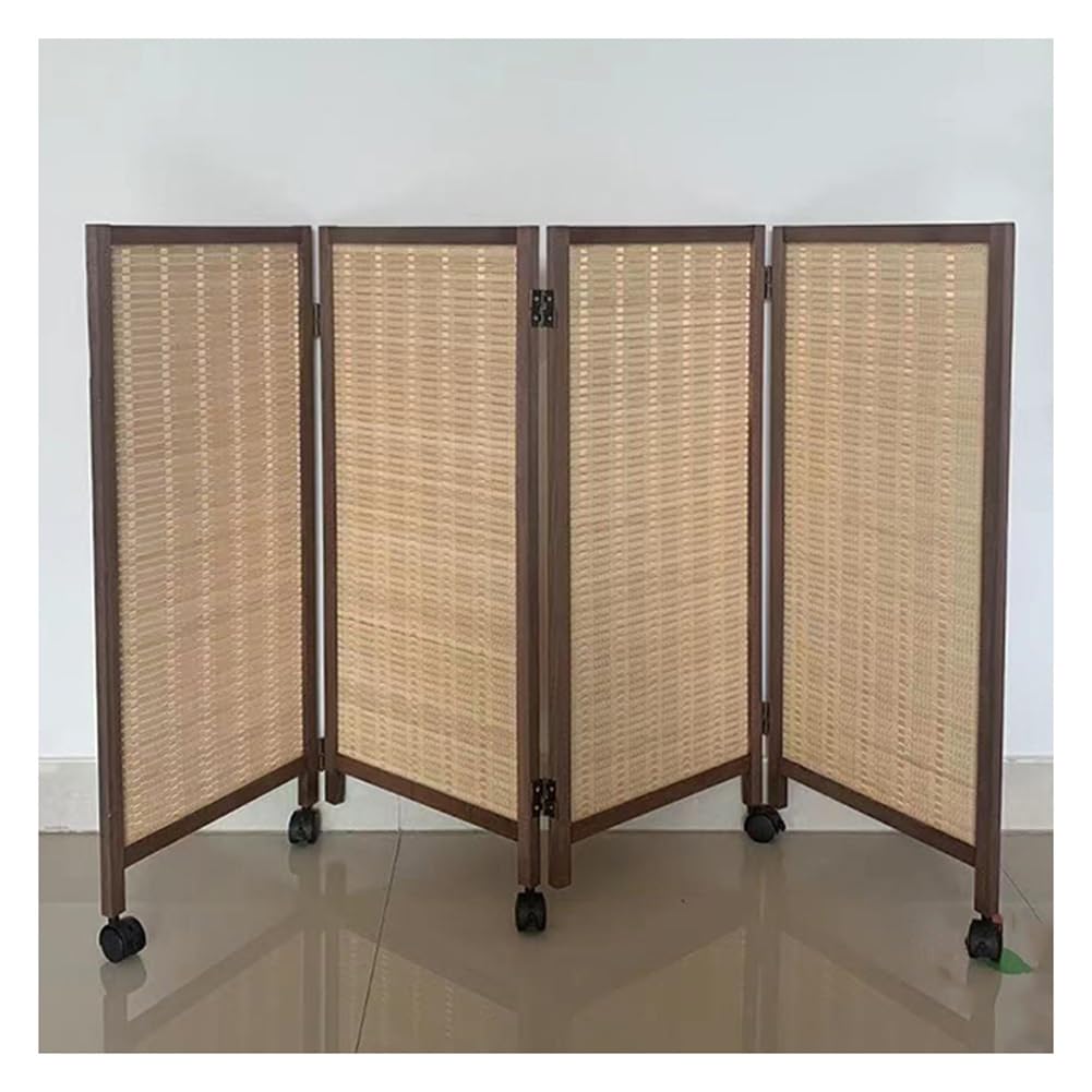 pujindu Room Divider, Freestanding Short Folding Privacy Screen, 3/4/5/6/7/8 Panel Wall Dividers, Indoor Movable Protective Separator Partition(Color:Light brown,Size:15.7x47.2in-4pcs)