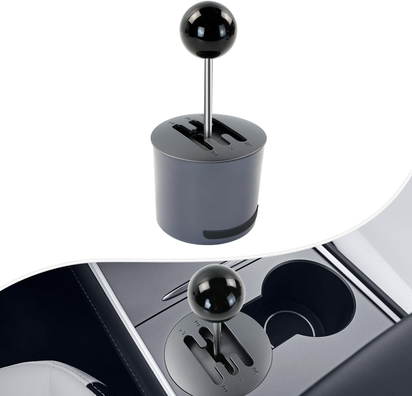 RONGJI Gear Shift Knob for Tesla Model 3 Model Y Center Console Cup Holder Shift Lever