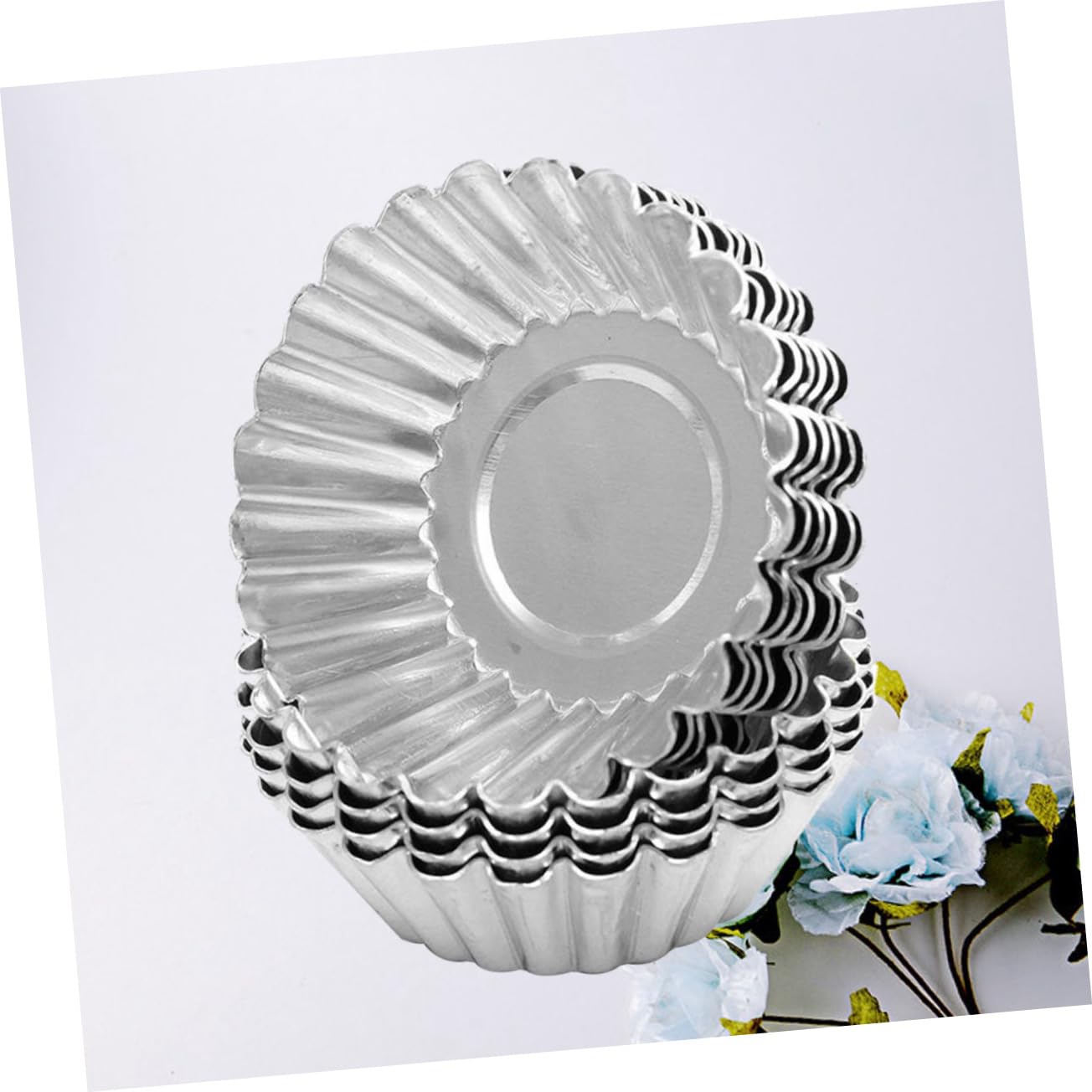 Molde para Tartaletas de Huevo 100 Piezas de Hojalata Plateada | Antiadherente, Conducción Rápida del Calor, Cocción Uniforme, Fácil Limpieza, para Pudines y Chocolate