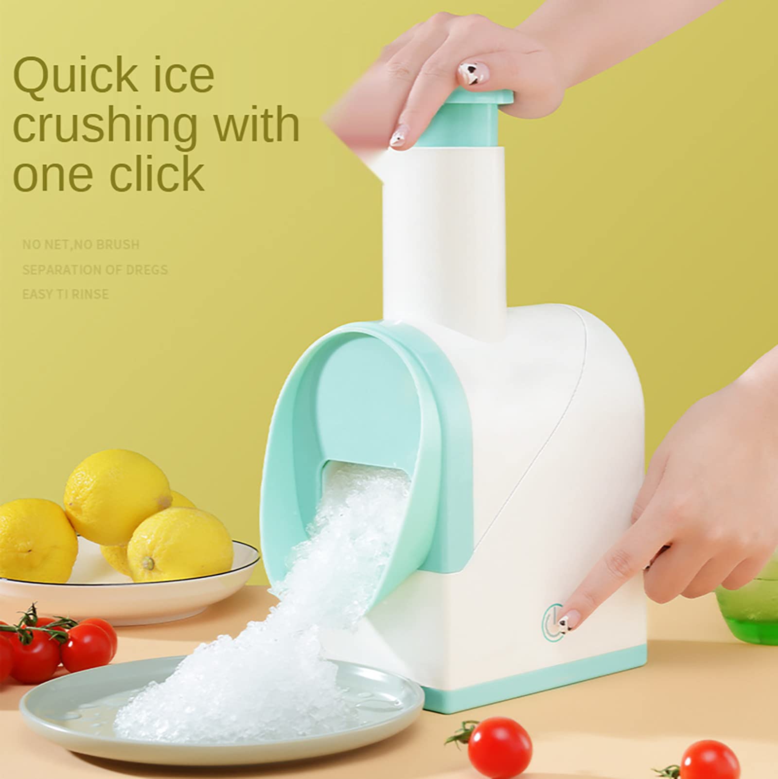 Rasoio Elettrico per Ghiaccio, Macchina per Frullati a Cono di Neve Fai da Te, Macchina per Frullati con Ricarica USB Piccola da Casa, Rompighiaccio per tè al Latte Portatile, Adatto a Ristoranti, N