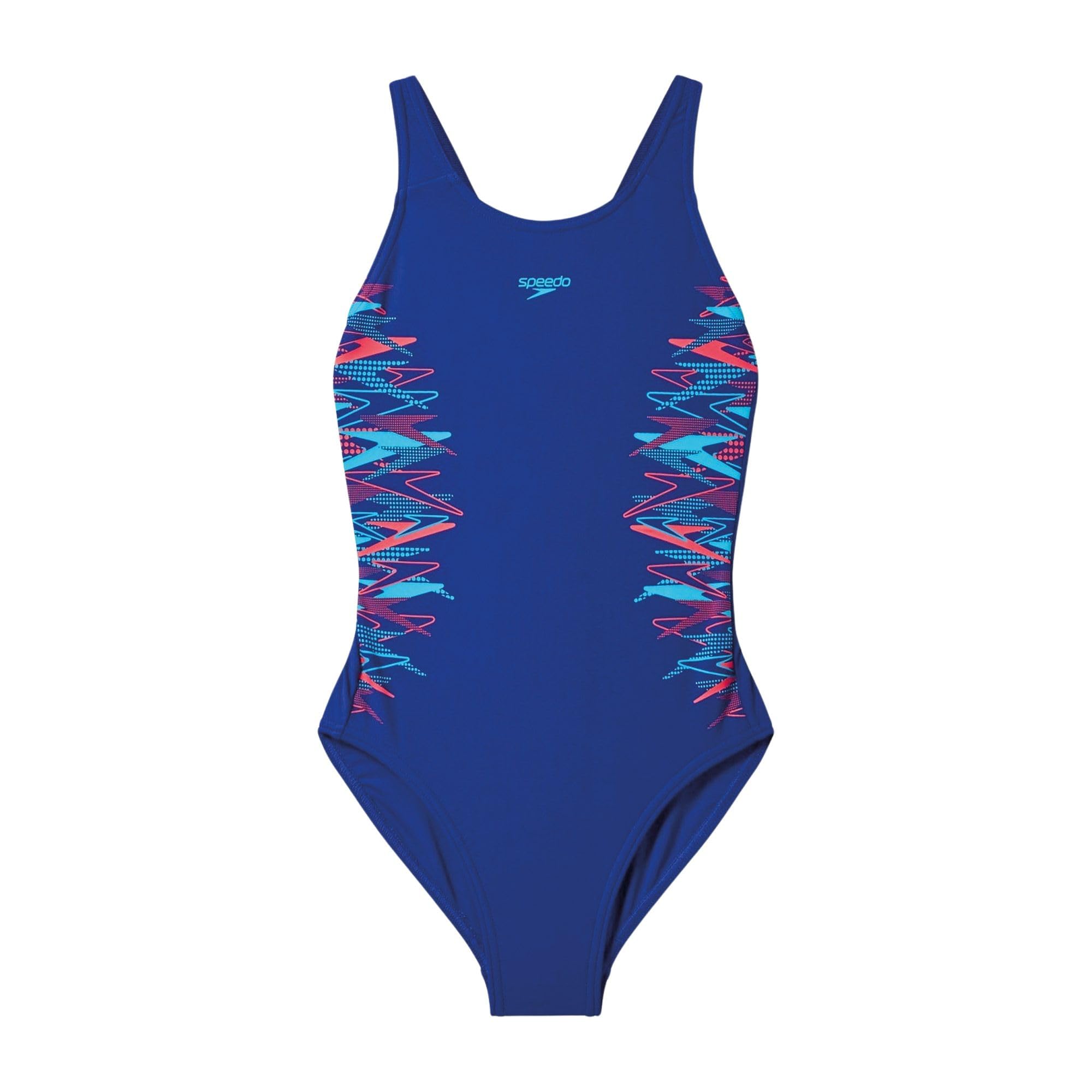 Speedo Girls Blue Placement Muscleback Swimsuit Swimming Costume Size 14 Years