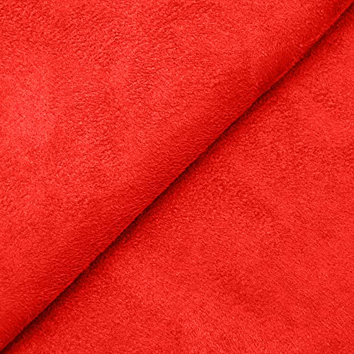 DESHOME Alessia - Tejido por metros tipo ante en microfibra impermeable | Tela para tapicería de sofás, cojines y complementos de decoración Rojo 1 metro