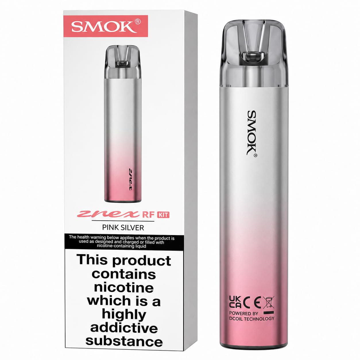 znex vape SMOK ZREX RF Refillable Pod Vape Kit [Pink Silver]