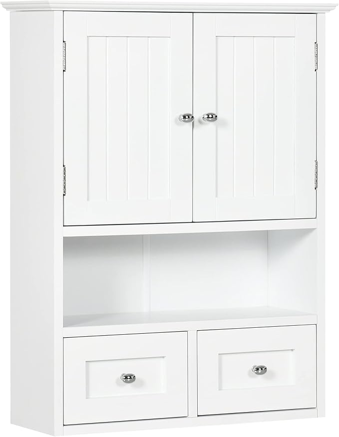 kleankin Bathroom Wall Cabinet, Medicine Cabinet, Over Toilet Storage ...