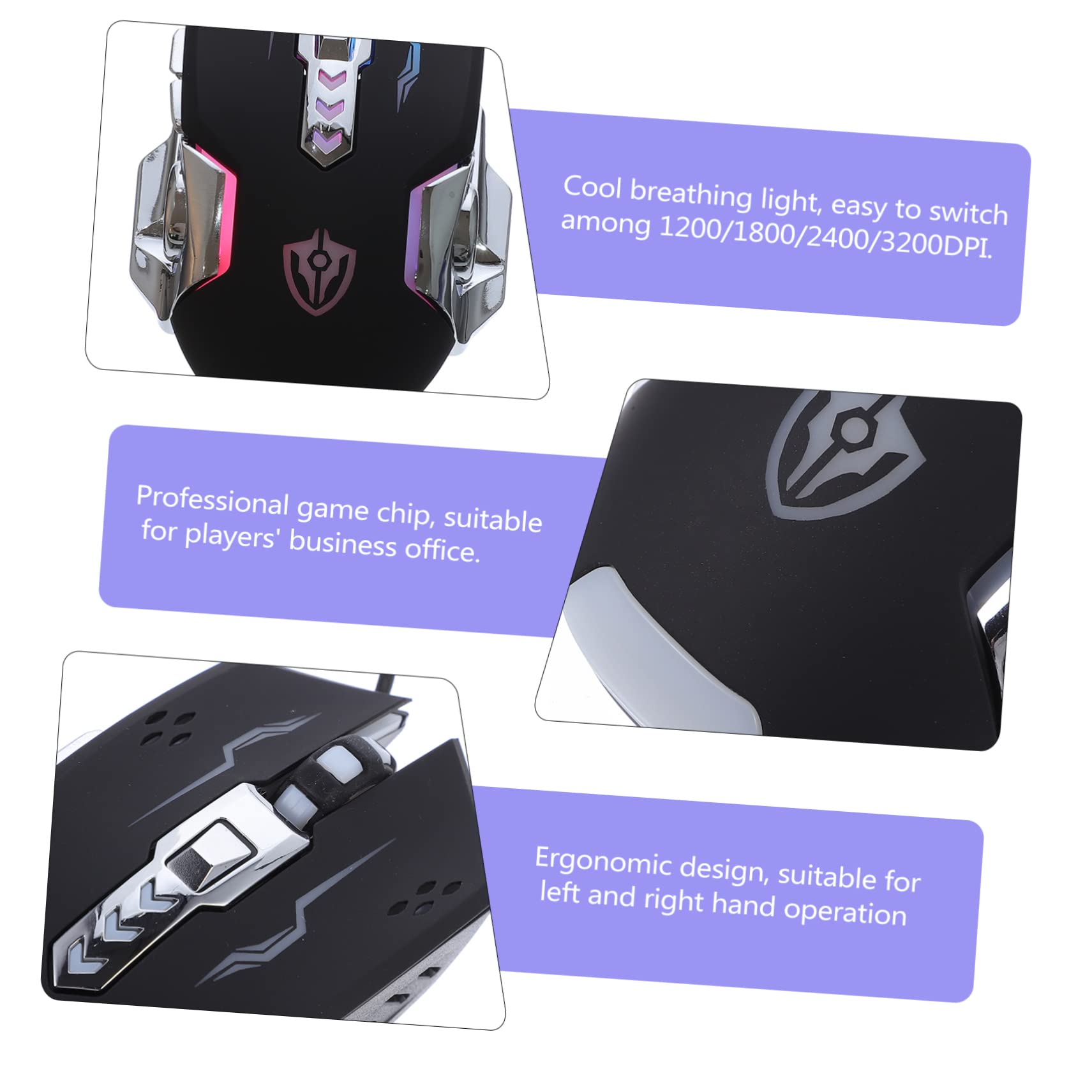 Gatuida Mouse Cablato Da Gioco Con Illuminazione a Led Ergonomico Per Il Massimo Comfort Struttura in Plastica Abs Per Pc/laptop.