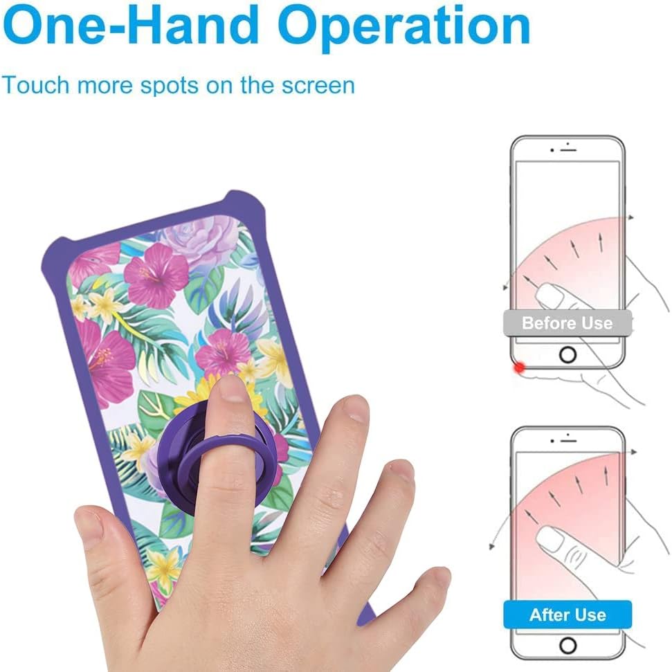 Miniatura 4 de Case Compatible with Celular Kalley Element 5+Plus Phone Case Cover with Tempered Glass Screen ProtectorHard PC + Soft SiliconeRing Support Colorful