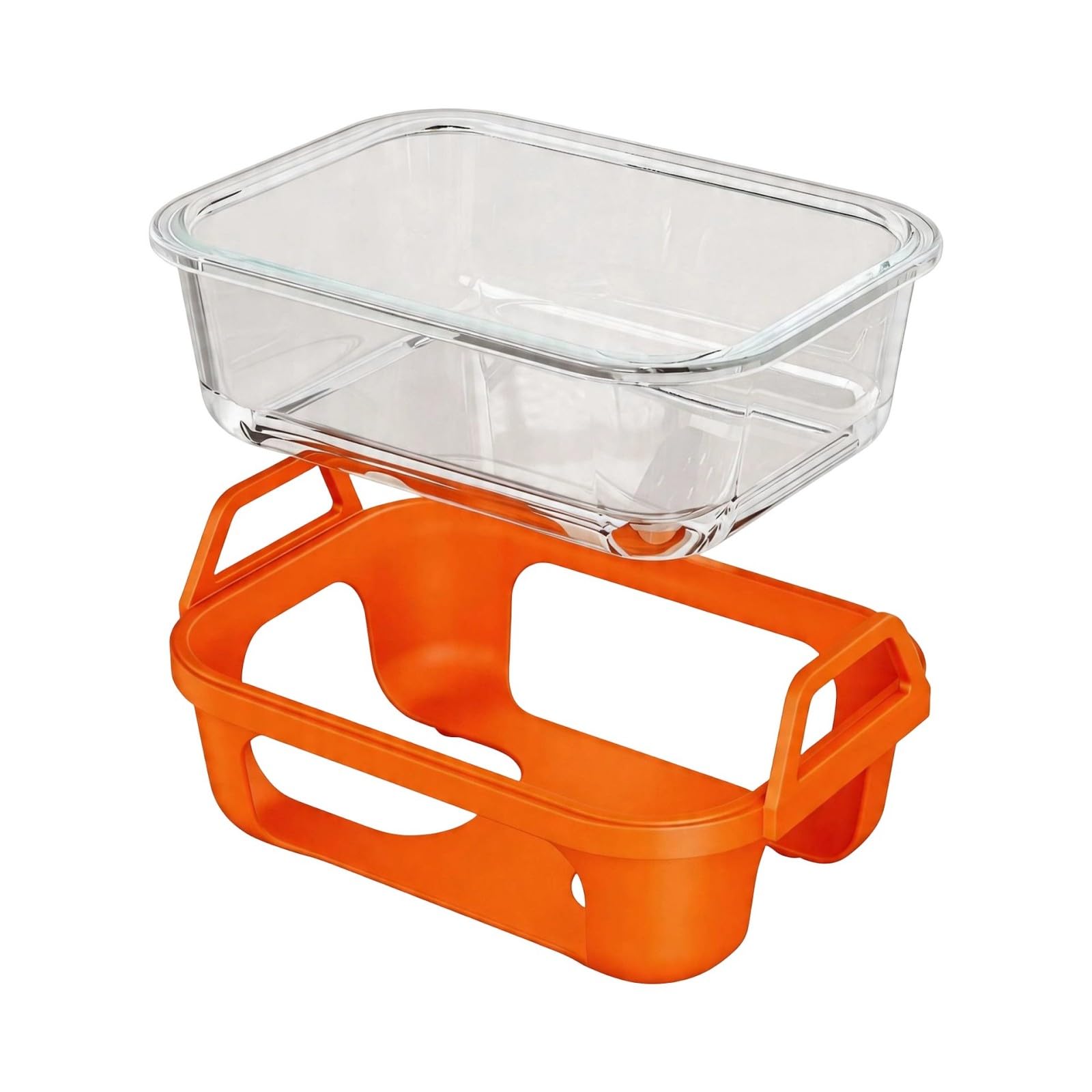 TQUXNGA Borosilicate Glass Baking Tray with Silicone Handle for Air Cooker Oven Microwave Safe Not Stick Easy Clean Multipurpose Kitchen Tool Glass Bowl for Air Cooker