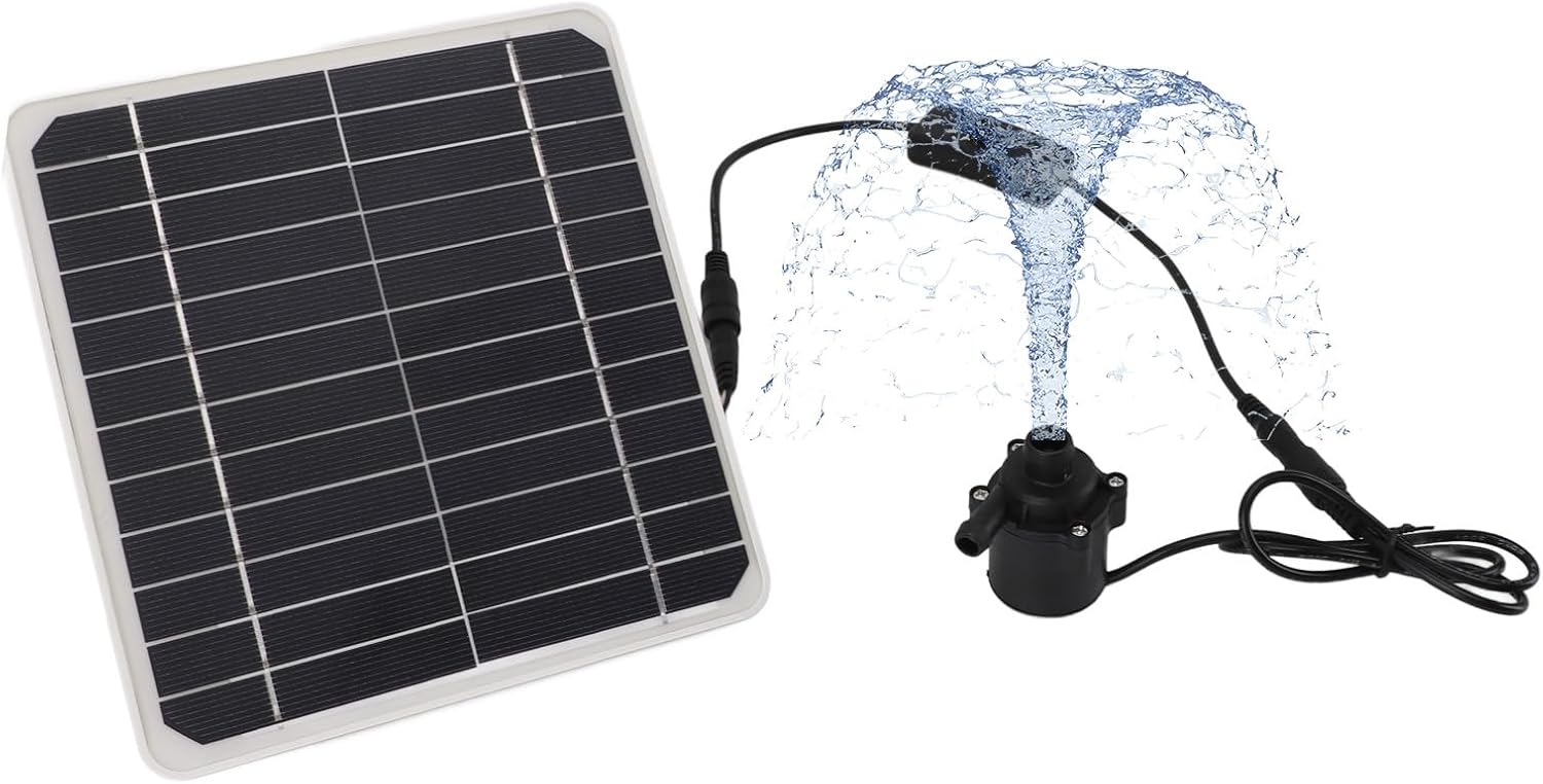 50W Solar Water Pump Kit with Battery Backup, 800L/H Solar Powered Fountain Pump for Bird Bath, Fish Tank, Small Pond & Garden Irrigation Outdoor Water Feature Kit with Adjustable Flow Switch
