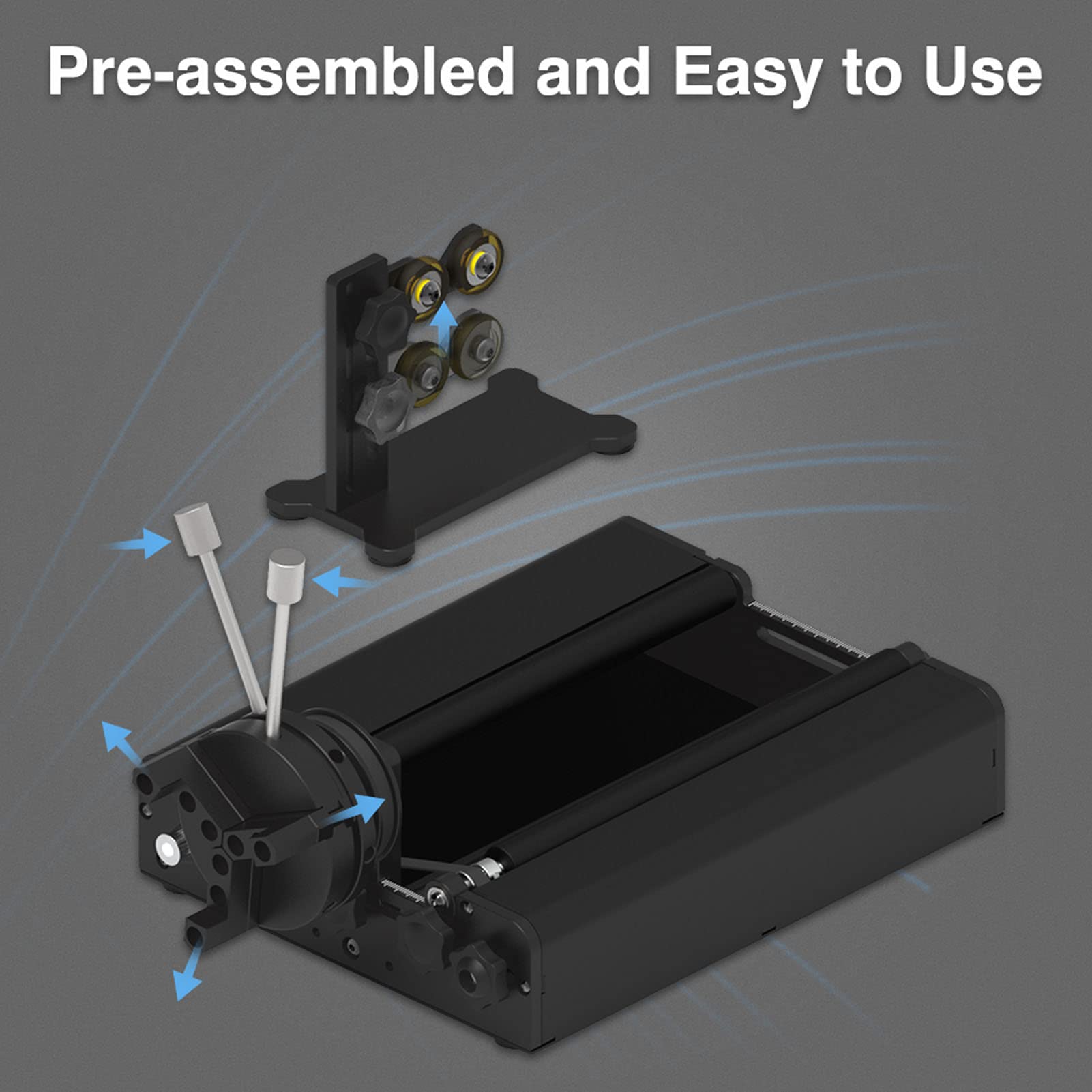 Modulo Rotante Per Incisore Laser - TR2 Pro Attacco Rotante 4 in 1, Incisione di Oggetti Cilindrici, Strumento Per Incidere Tumbler E Anelli, Macchina Per Incidere Laser Per TTS-25, TTS-55