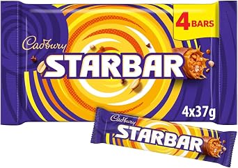 Cadbury Starbar Chocolate Bar, Milk Chocolate with Caramel & Peanut Centre, Multipack of 4 x 37 g Bars Pack of 1