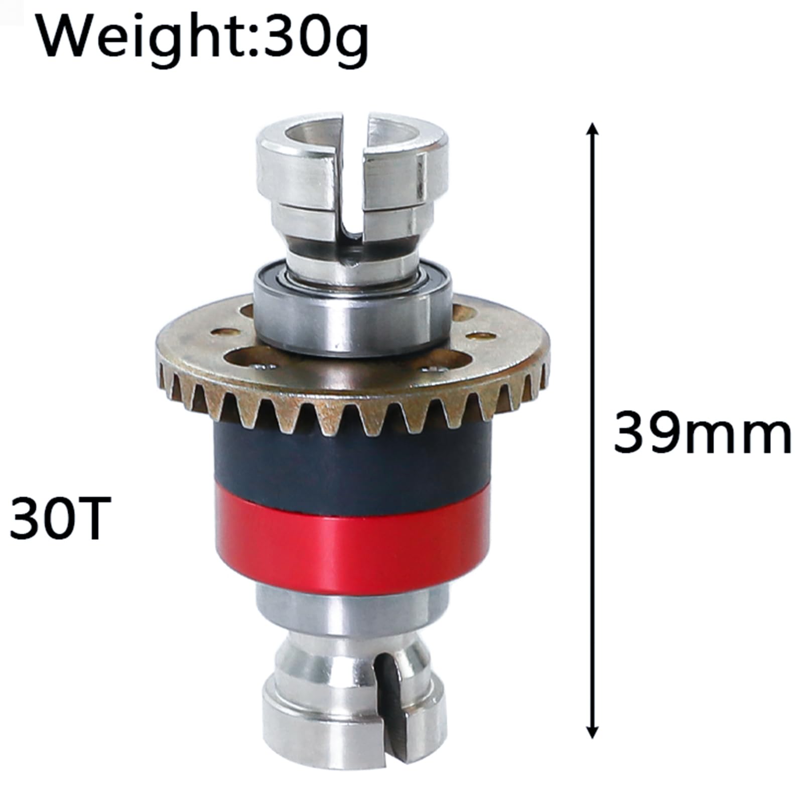 Assembled Differential 30T 0.8Mod Upgraded Part 1pc, Replace for ARA311177, Steel Front/Rear Differential Fits for ARRMA 1/18 Granite/Typhon GROM 1/14 Mojave GROM 1/12 LOSI NASCAR AWD RC Race car-B