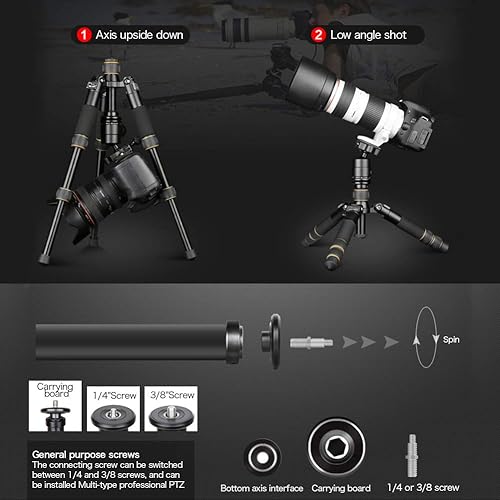 Miniatura 3 de Koolehaoda Camera Tripod Mini Travel Tripod with 360° Ball Head, 21" Aluminum Compact Desktop Tripod for DSLR Camera Video Camcorder, Load up to