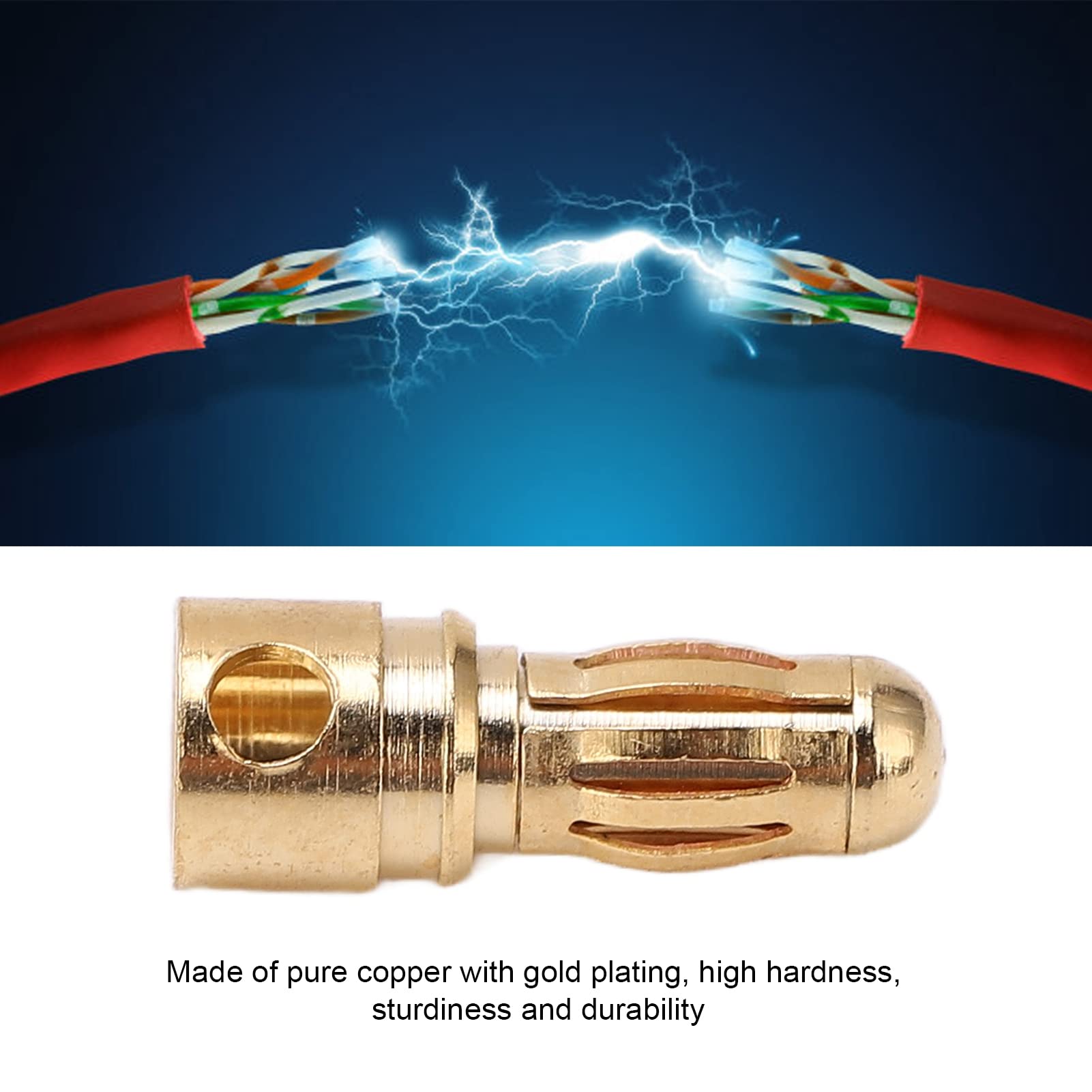 Spina A Banana, 4 Pezzi BA1403R Connettori A Banana Impilabili Con Bloccaggio Ad Angolo Spine A Banana Per Altoparlanti Placcati In Rodio, Per Cavo Dell'altoparlante, Ricevitore AV, Amplificatore, Suo - Foto 7